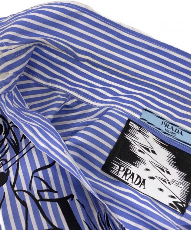 中古・古着通販】PRADA (プラダ) コミックプリントストライプシャツ