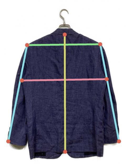 中古・古着通販】PAPAS (パパス) リネンテーラードジャケット ブルー