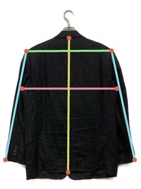 中古・古着通販】PAPAS (パパス) リネンテーラードジャケット ブラック