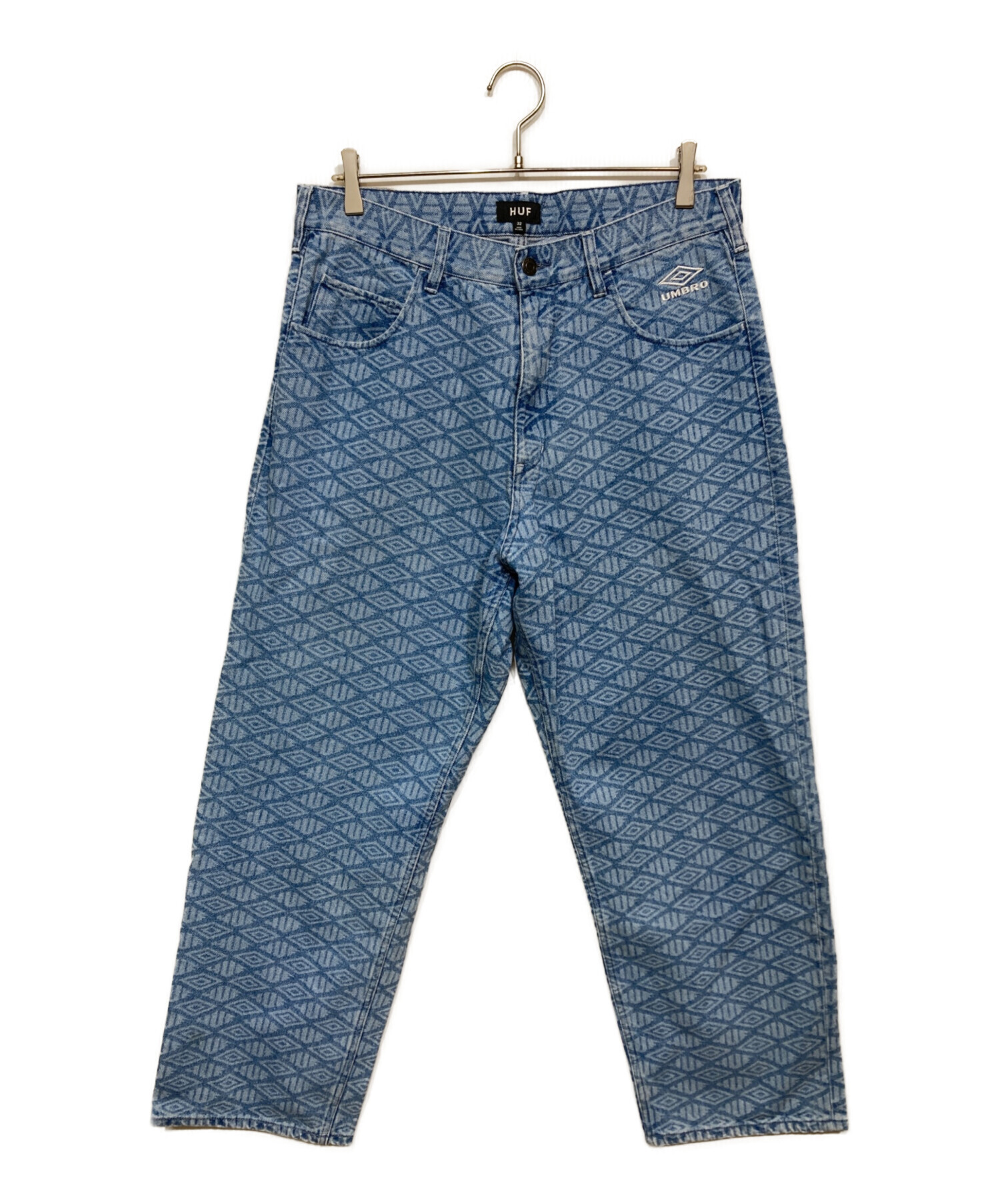 中古・古着通販】HUF (ハフ) UMBRO (アンブロ) 総柄デニムパンツ