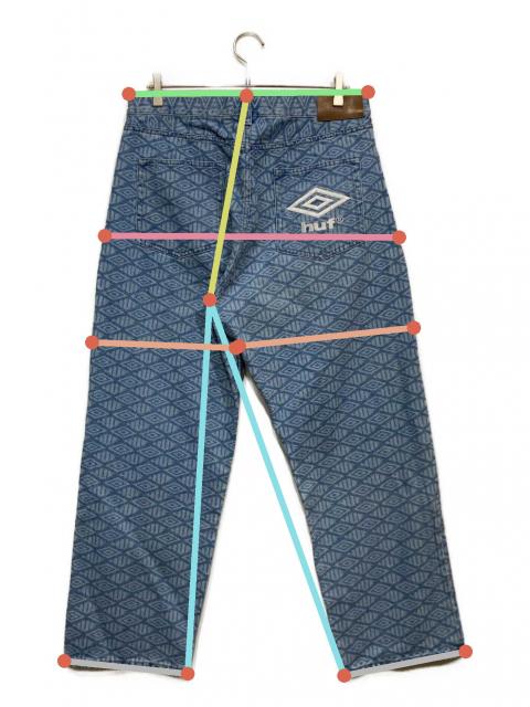 中古・古着通販】HUF (ハフ) UMBRO (アンブロ) 総柄デニムパンツ 
