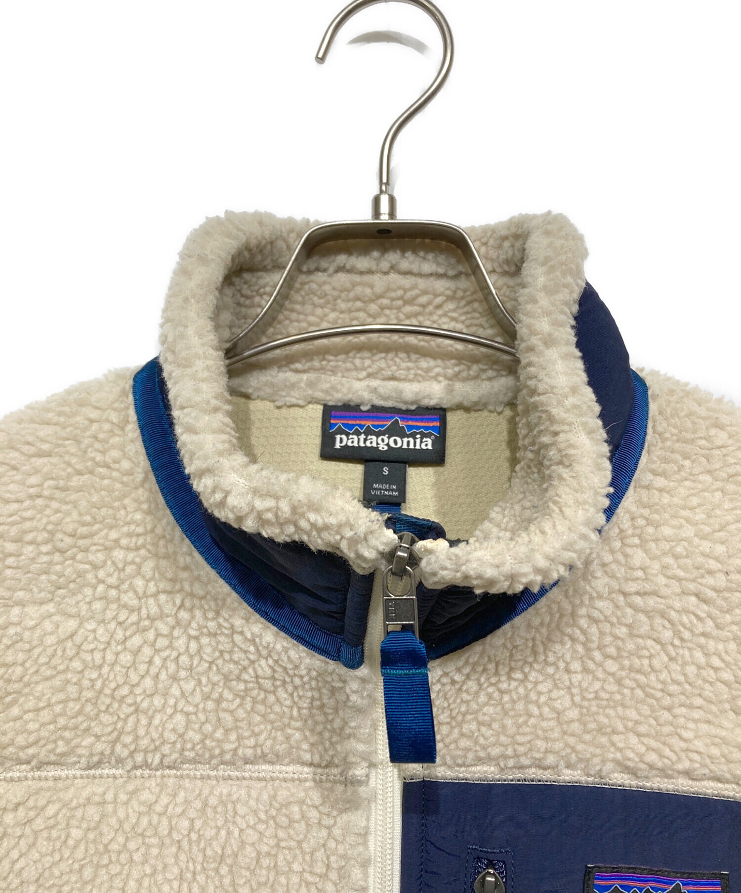 patagonia レトロXベスト S ベージュ/ネイビー 中古・古着通販】Patagonia (パタゴニア) Classic Retro-X Vest