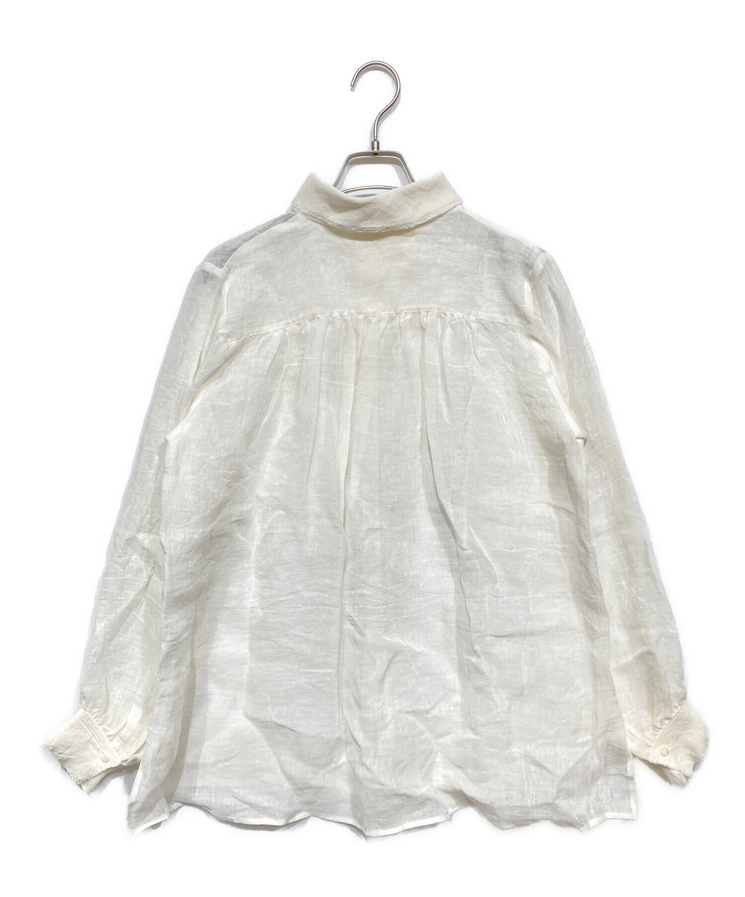 中古・古着通販】yunahica (ユナヒカ) リネンフリルブラウス ホワイト