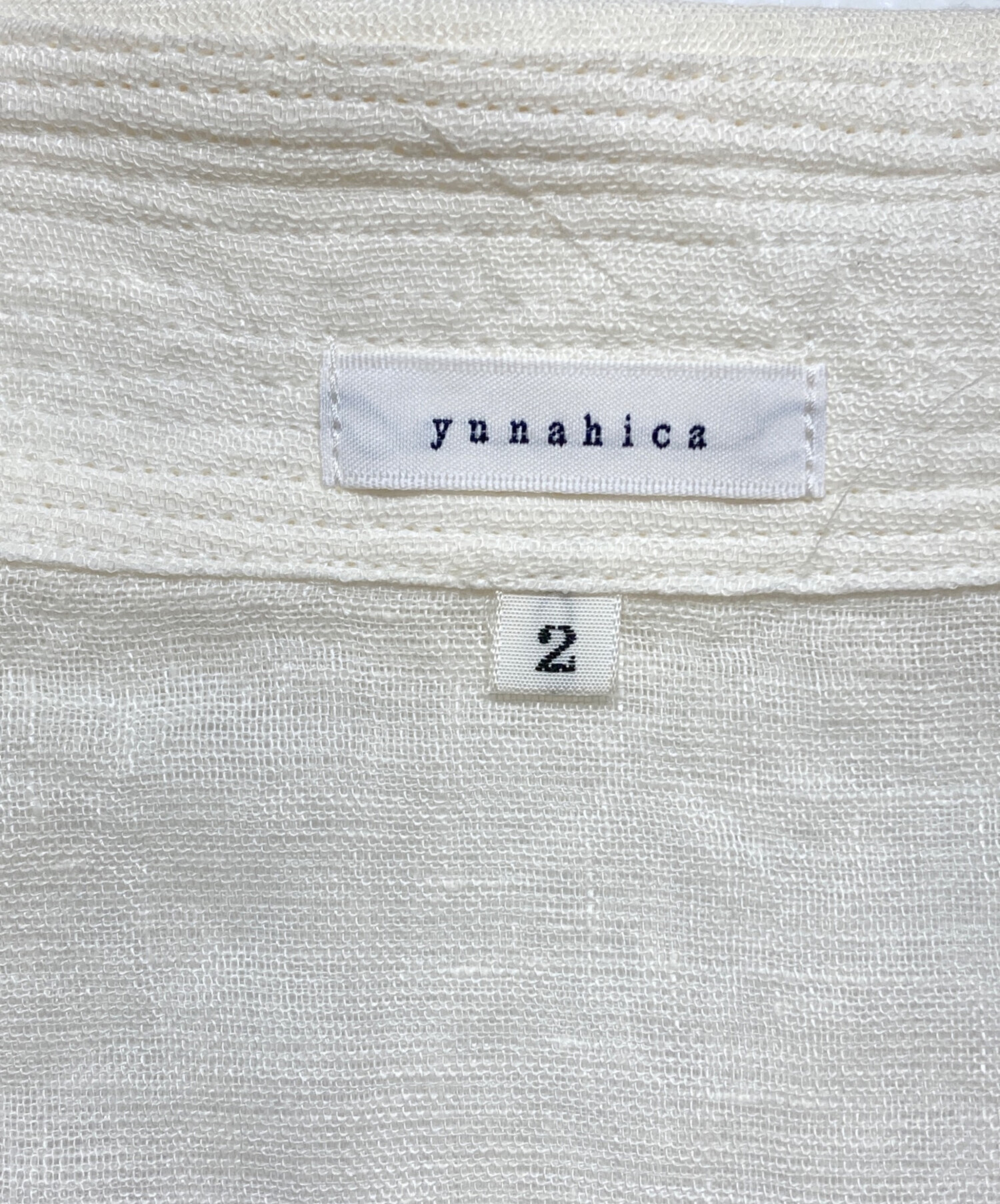 中古・古着通販】yunahica (ユナヒカ) リネンフリルブラウス ホワイト