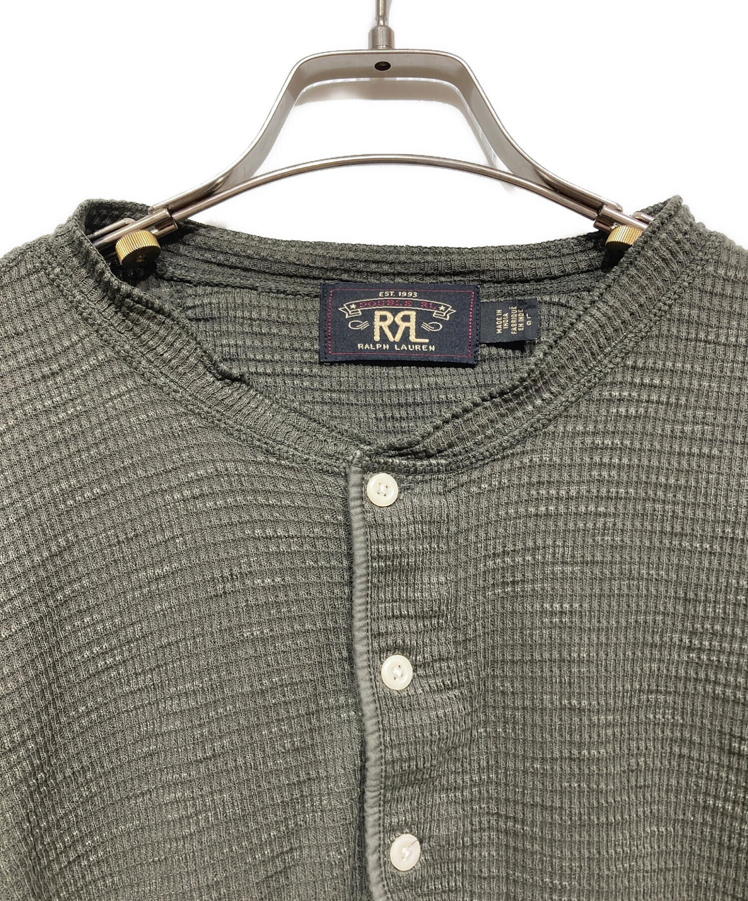 RRLヘンリーネックカットソー 中古・古着通販】RRL (ダブルアールエル) ヘンリーネックカットソー