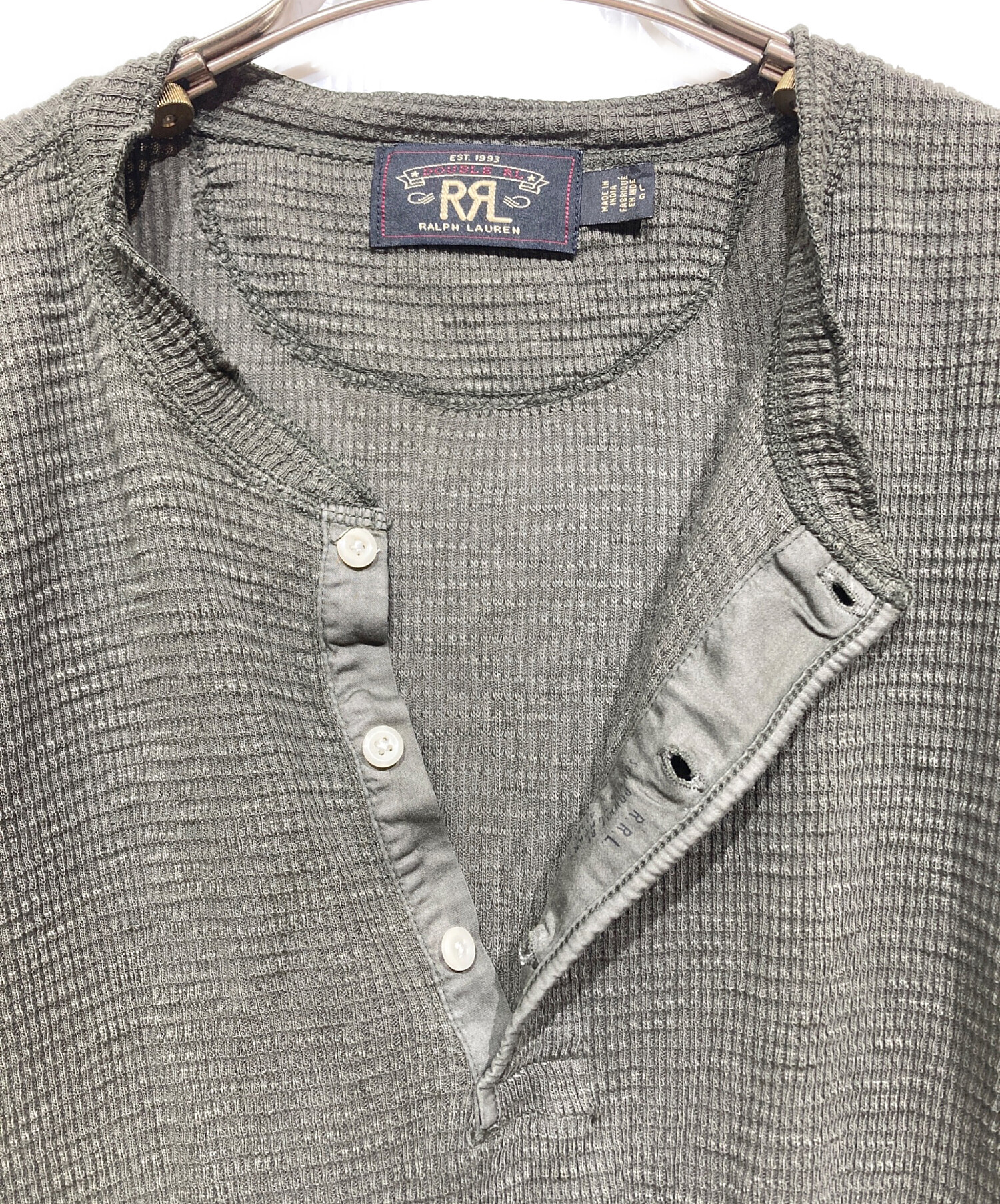 RRLヘンリーネックカットソー 中古・古着通販】RRL (ダブルアールエル) ヘンリーネックカットソー