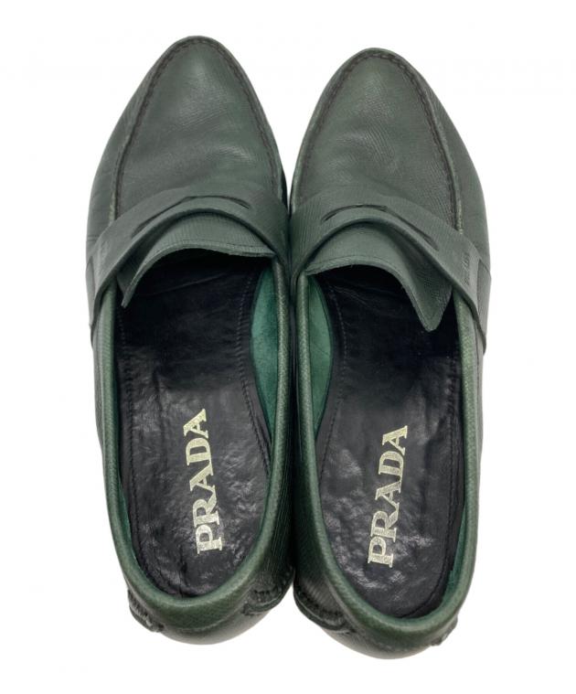 モノタイプ※　PennyFeder　題名不明 中古・古着通販】PRADA (プラダ) SAFFIANO PENNY LOAFER（サフィアーノ