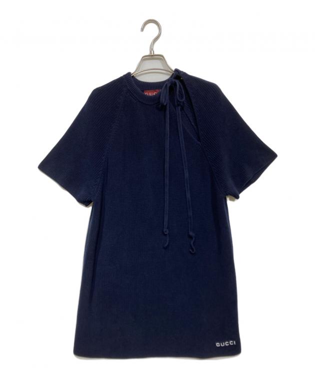 中古・古着通販】GUCCI (グッチ) Chunky Rib Cotton Dress ネイビー