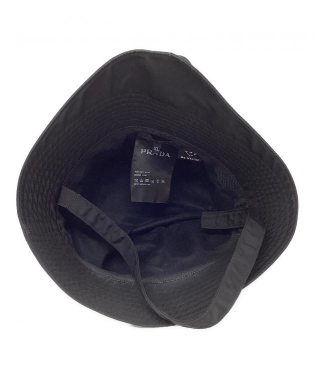 未使用級✨プラダ バケットハット トライアングル ナイロン ブラック XLサイズ 中古・古着通販】PRADA (プラダ) トライアングルロゴ Re-Nylon