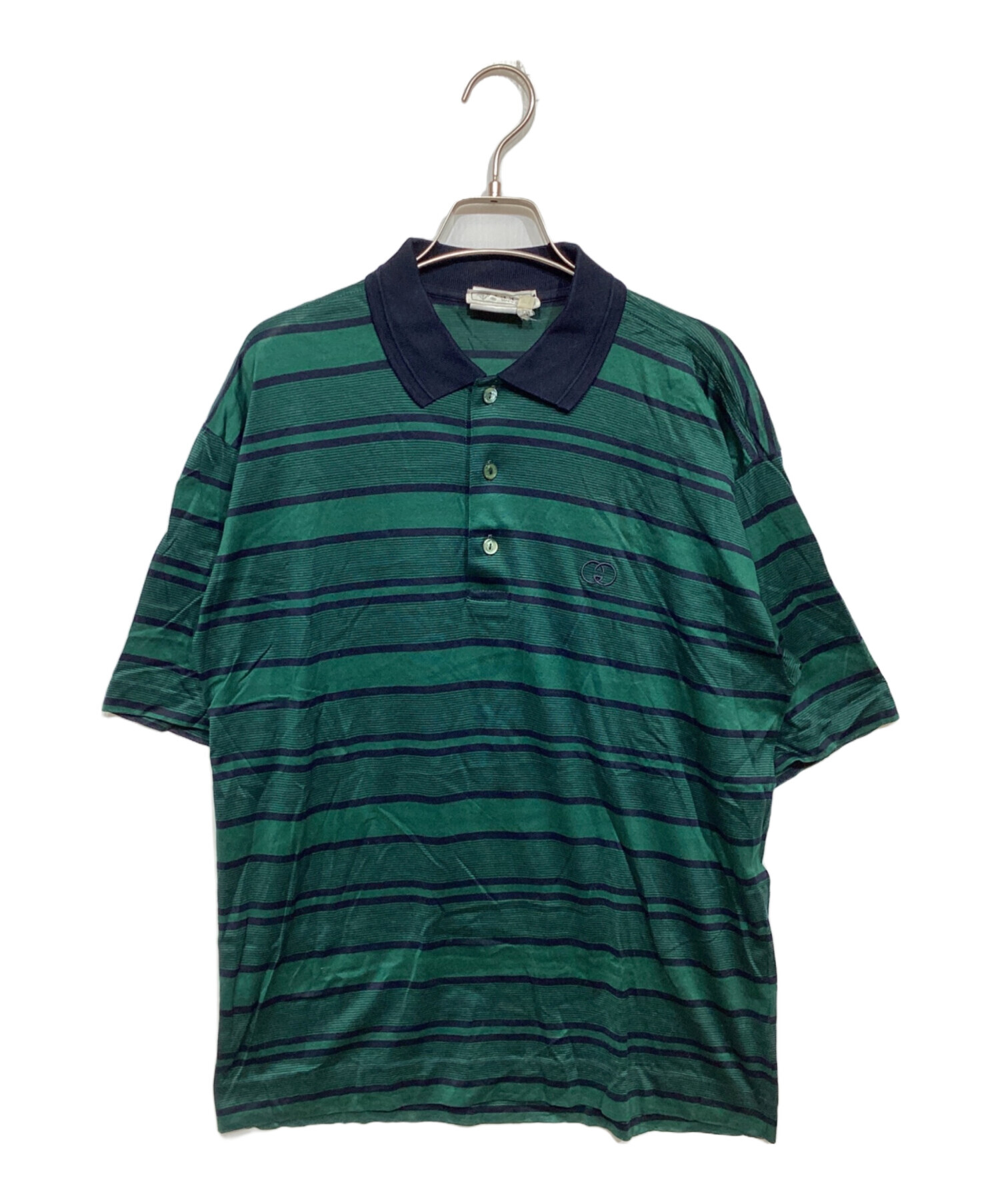中古・古着通販】GUCCI (グッチ) ボーダーポロシャツ グリーン