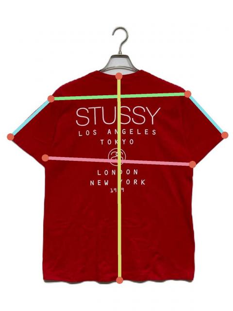 中古・古着通販】stussy (ステューシー) LATLNYプリントTシャツ レッド