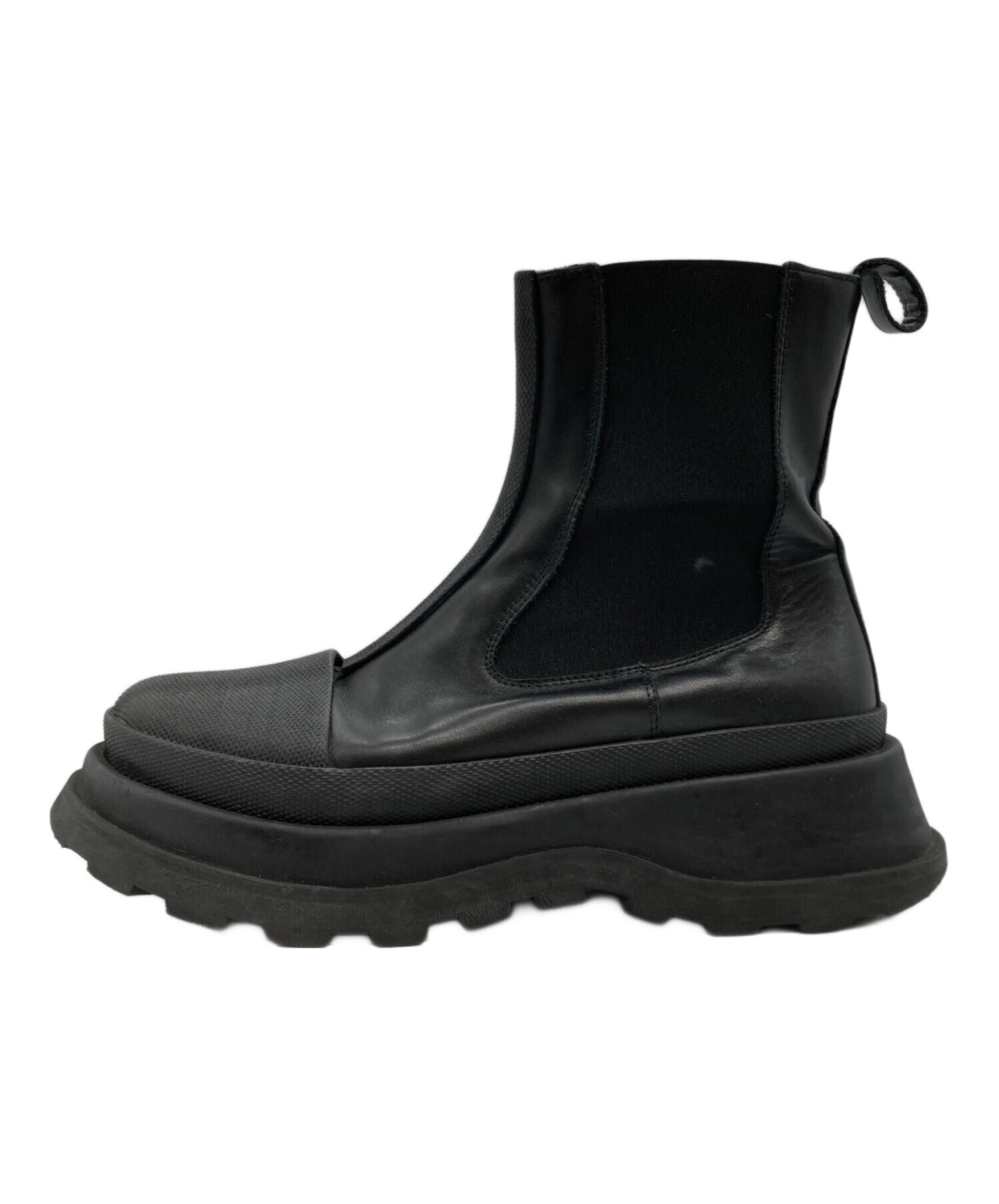 【箱無・袋付き】JIL SANDER チェルシー ブーツ 42 黒 中古・古着通販】JIL SANDER (ジルサンダー) チェルシーブーツ