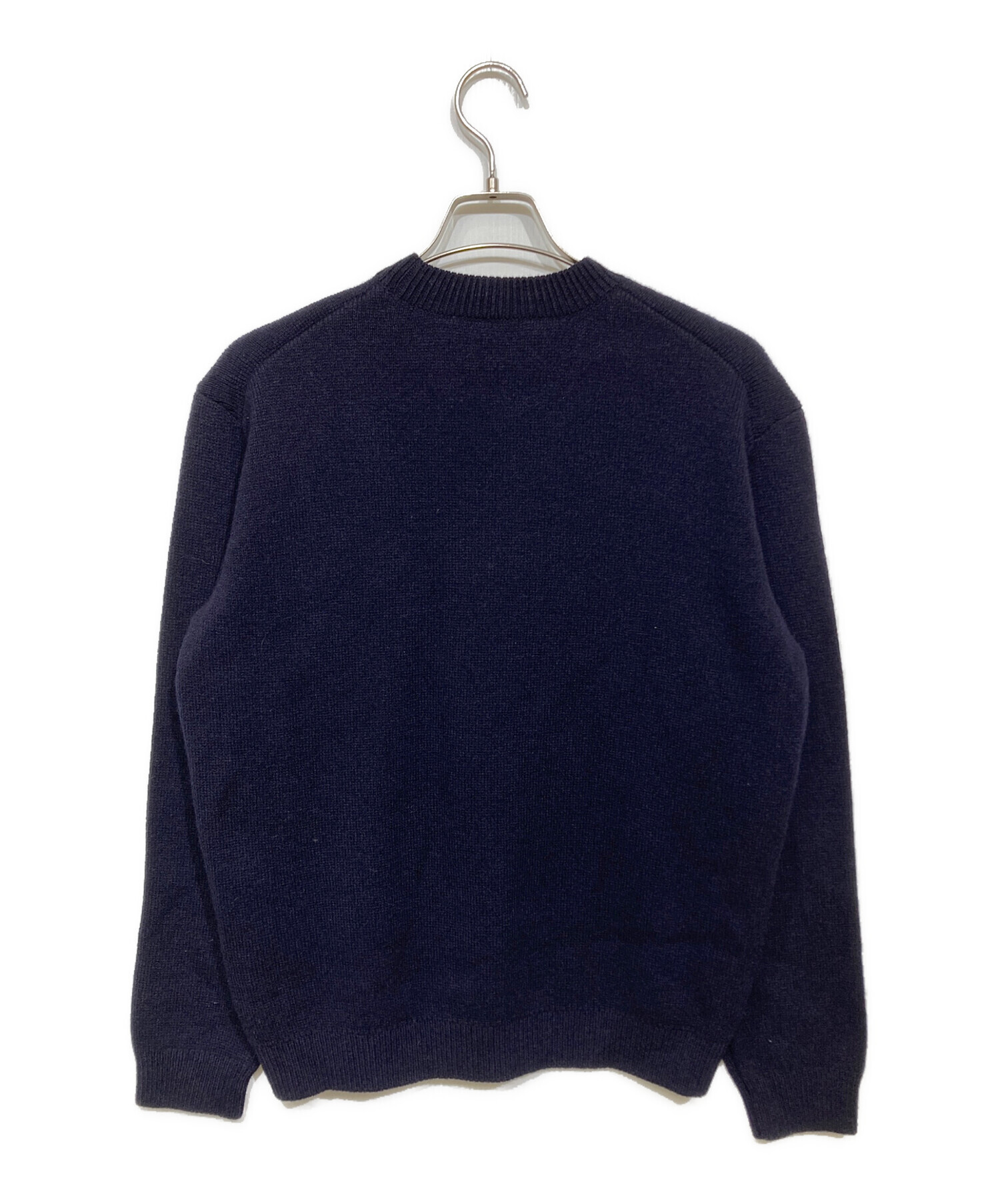 【美品】MAISON KITSUNÉ フォックスヘッド ウールニットセーター 紺 中古・古着通販】MAISON KITSUNE (メゾンキツネ) フォックスヘッド