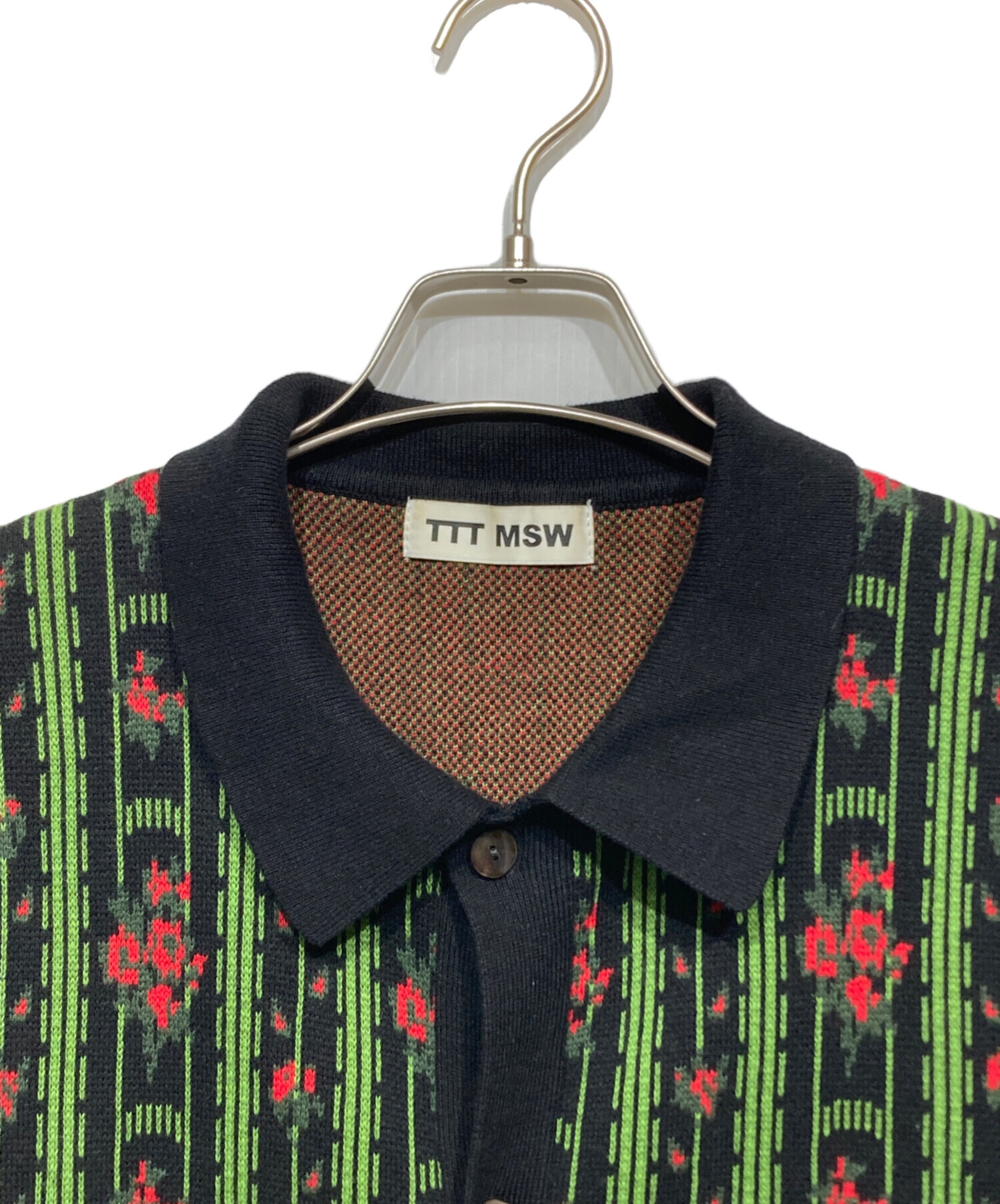 や*ま様 TTT MSWxOopsxOBJECTフーディー カンティス着用 ポー 中古・古着通販】TTT MSW (ティー) Flower Jacquard Knit Cardigan