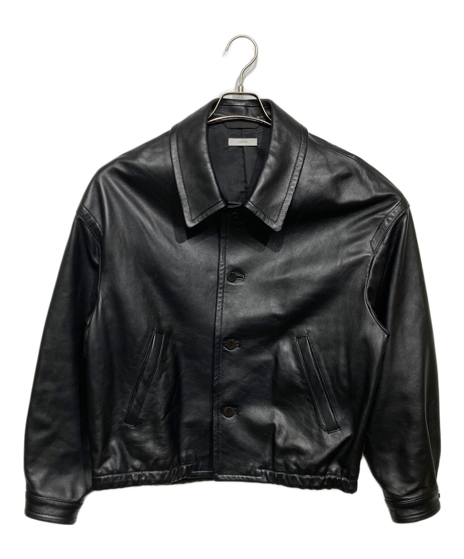 【LIDNM】LIDNM LEATHER SHORT BLOUSON Mサイズ 中古・古着通販】LIDnM (リドム) LEATHER SHORT BLOUSON ブラック
