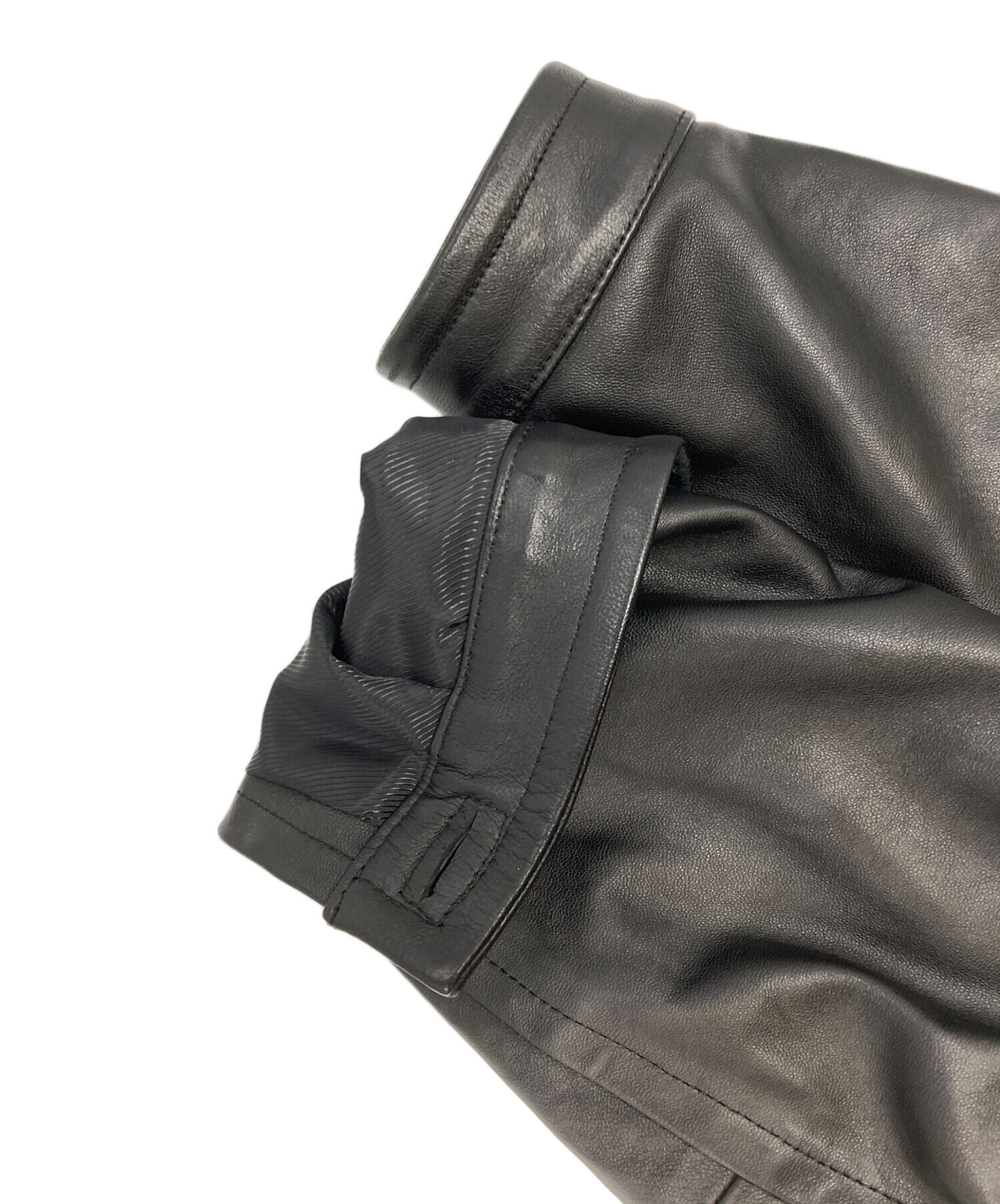 中古・古着通販】LIDnM (リドム) LEATHER SHORT BLOUSON ブラック