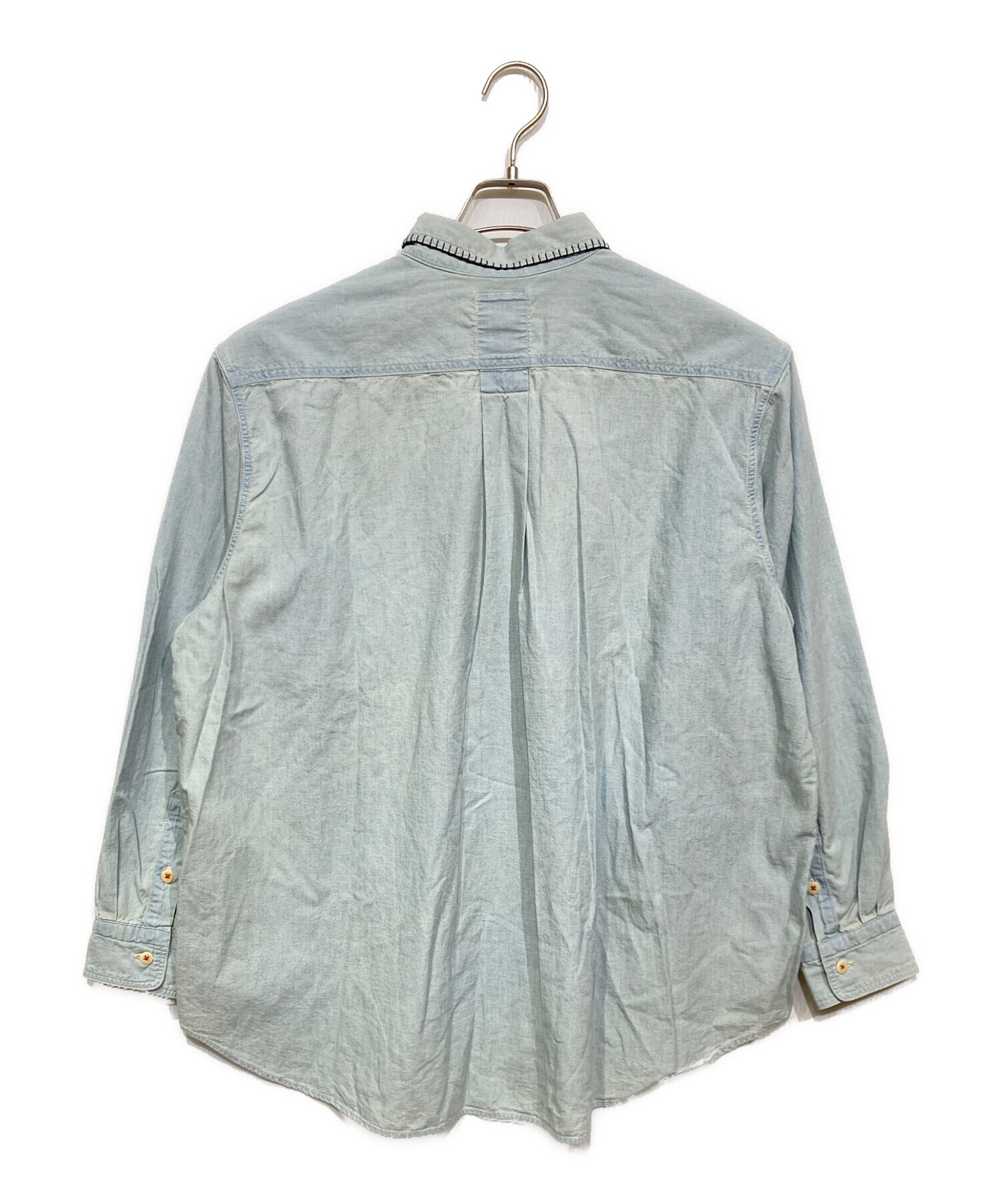 中古・古着通販】KURO (クロ) FRAMED BLANKET STITCH CHAMBRAY SHIRT