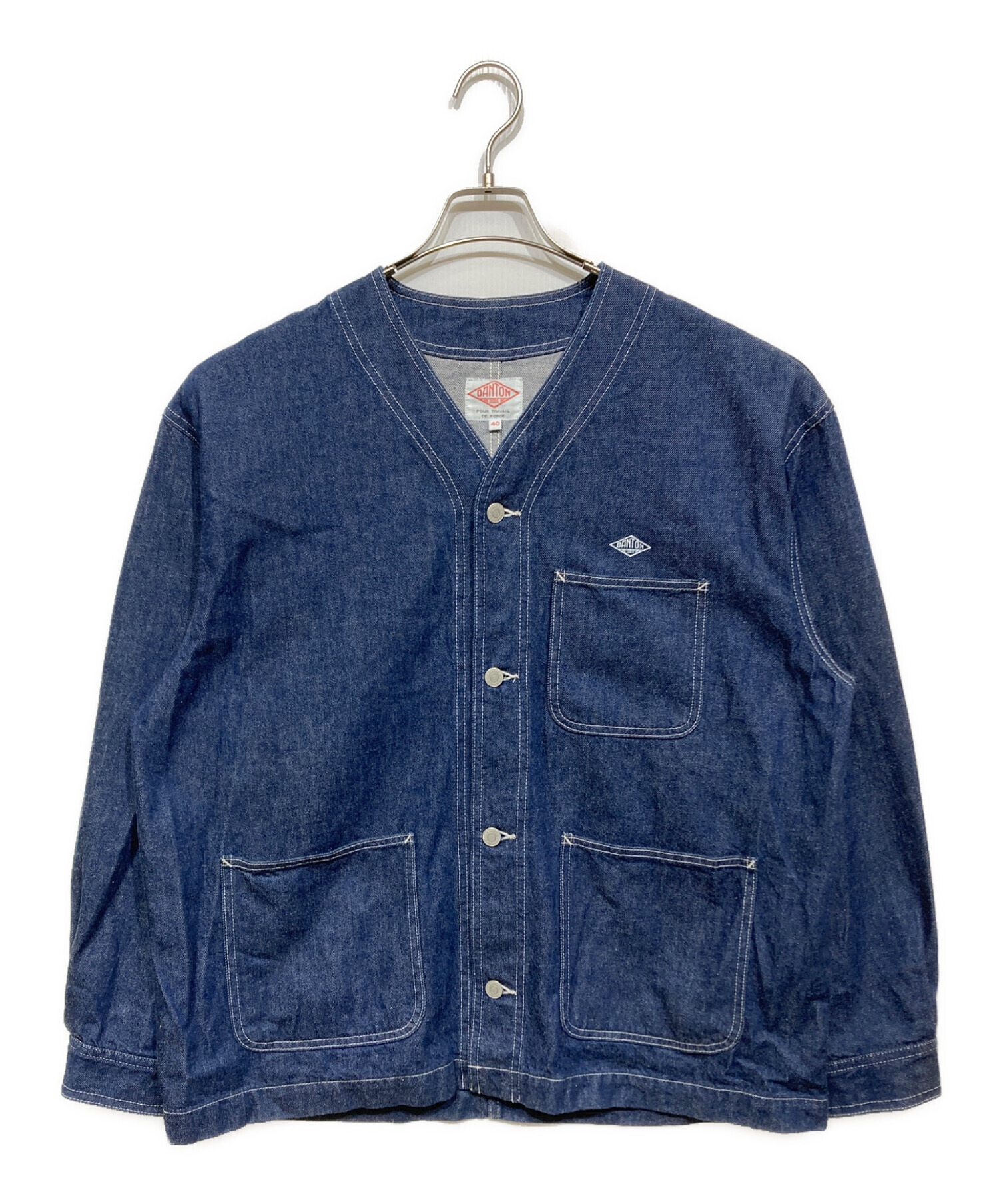 ダントン　デニムジャケット　インディゴ　40 中古・古着通販】DANTON (ダントン) 11oz デニム カラーレスジャケット