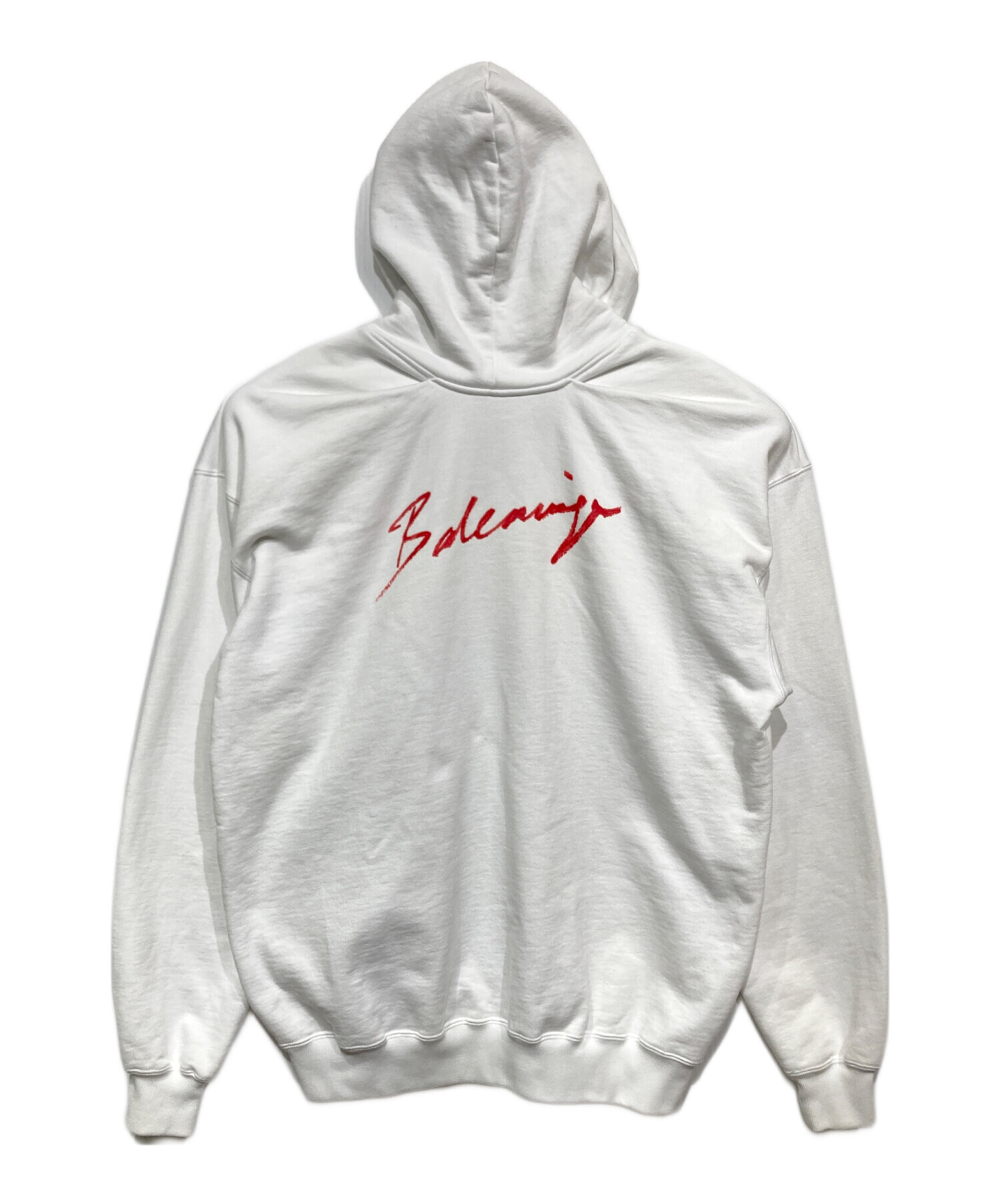 BALENCIAGA ホワイト パーカー 中古・古着通販】BALENCIAGA (バレンシアガ) バックロゴジップパーカー