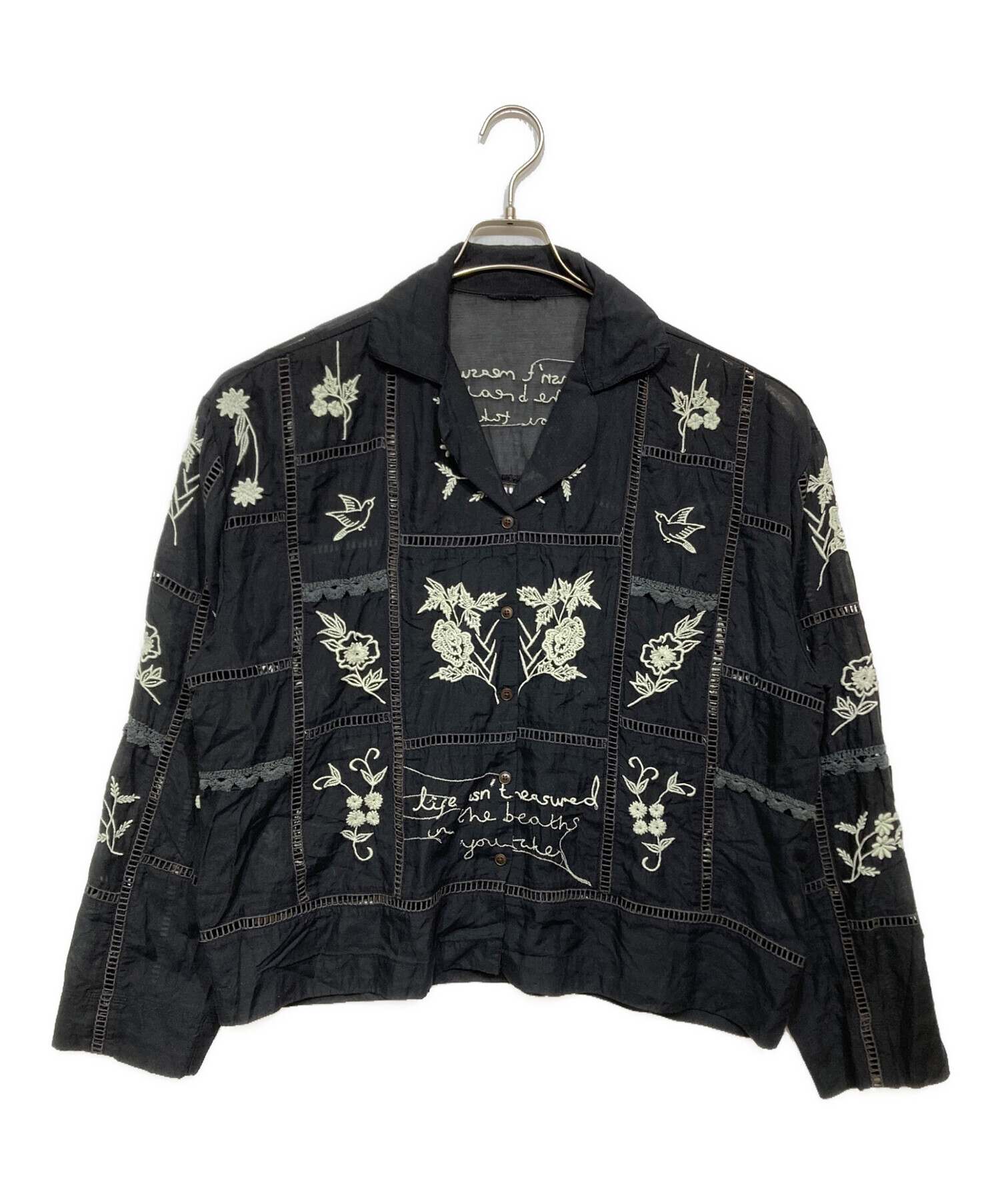 最終値下げ タグ付きTODAYFULHalfsleeveCrapeShirts 中古・古着通販】TODAYFUL (トゥデイフル) Embroidery Patchwork