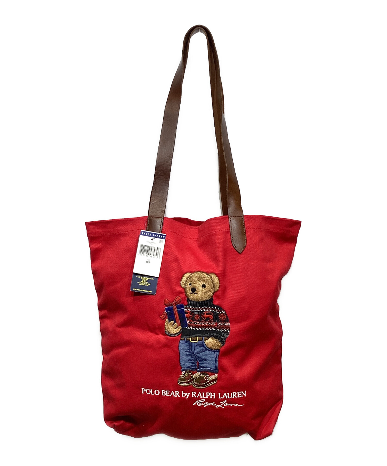 【未使用美品タグ付き！】持ち手本革ポロベアラルフローレントートバッグ 中古・古着通販】POLO RALPH LAUREN (ポロ・ラルフローレン) ポロベア