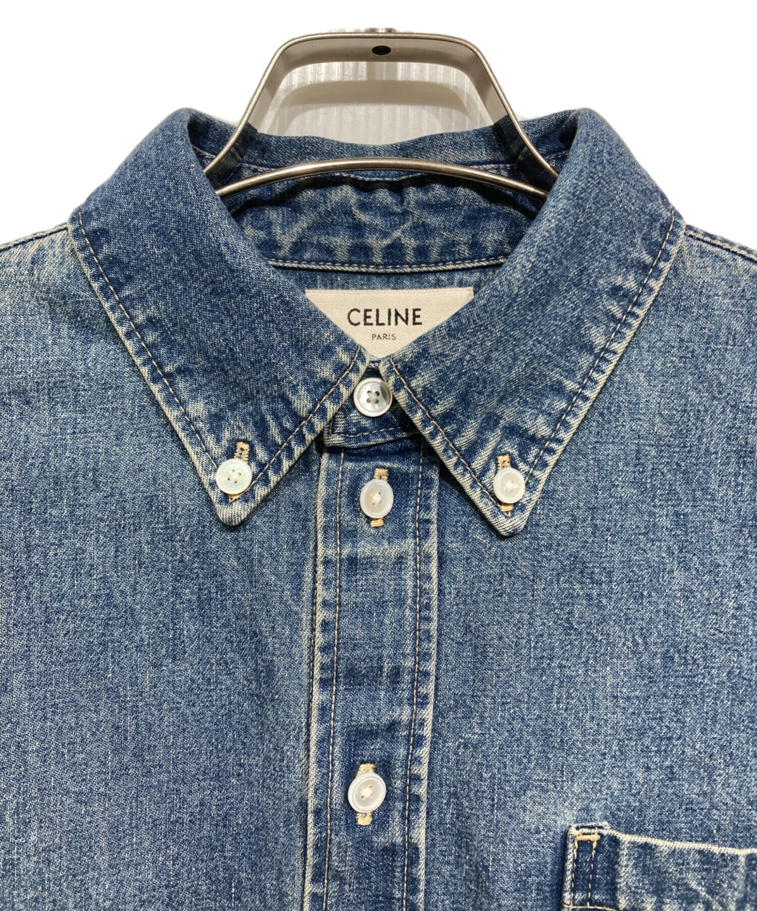 中古・古着通販】CELINE (セリーヌ) デニムクロップドシャツ