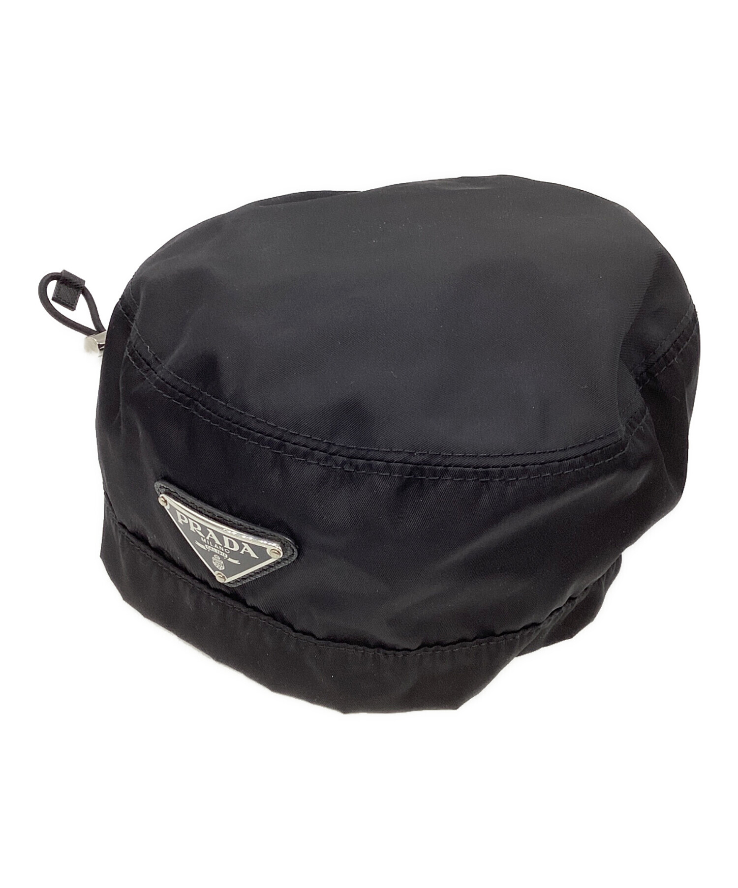 中古・古着通販】PRADA (プラダ) ナイロン三角プレートロゴベレー帽