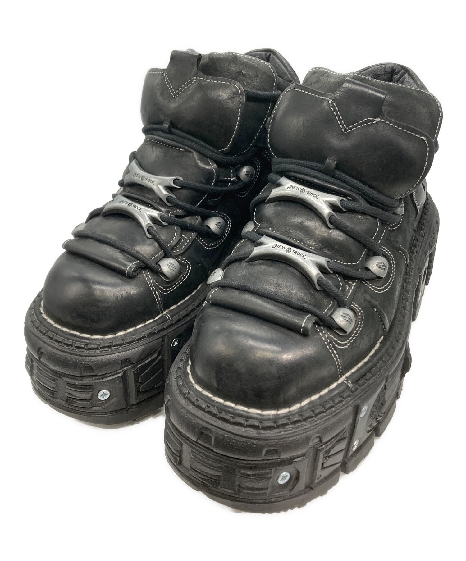 中古・古着通販】NEW ROCK (ニューロック) 厚底ブーツ ブラック サイズ