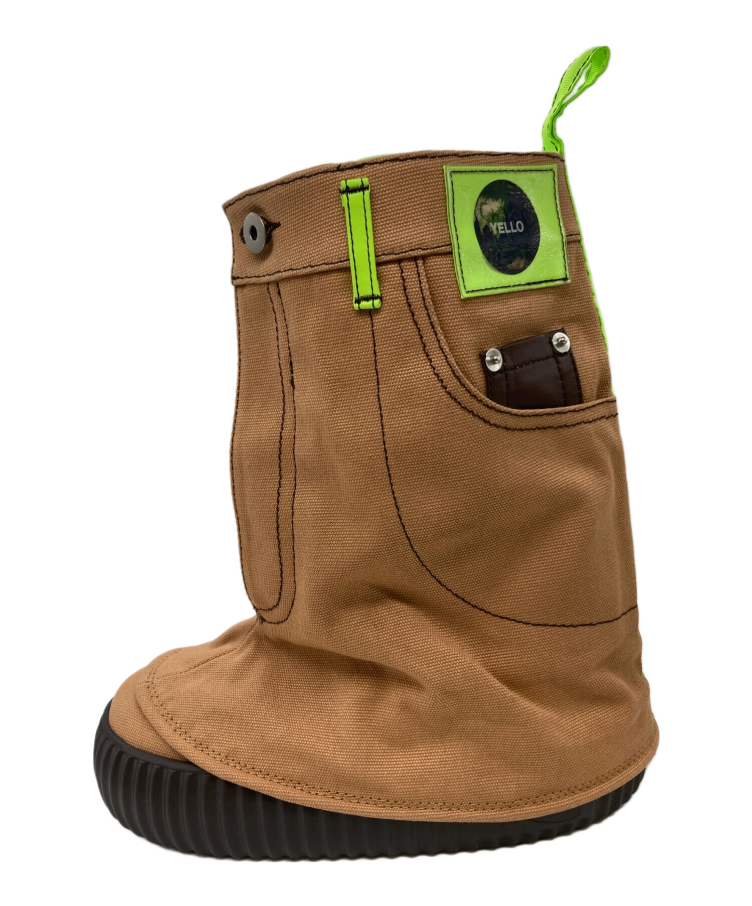 yello ブラウンショートブーツ　Mサイズ 中古・古着通販】YELLO (イエロ) SOIL SHORT BOOTS(ソイル ショート