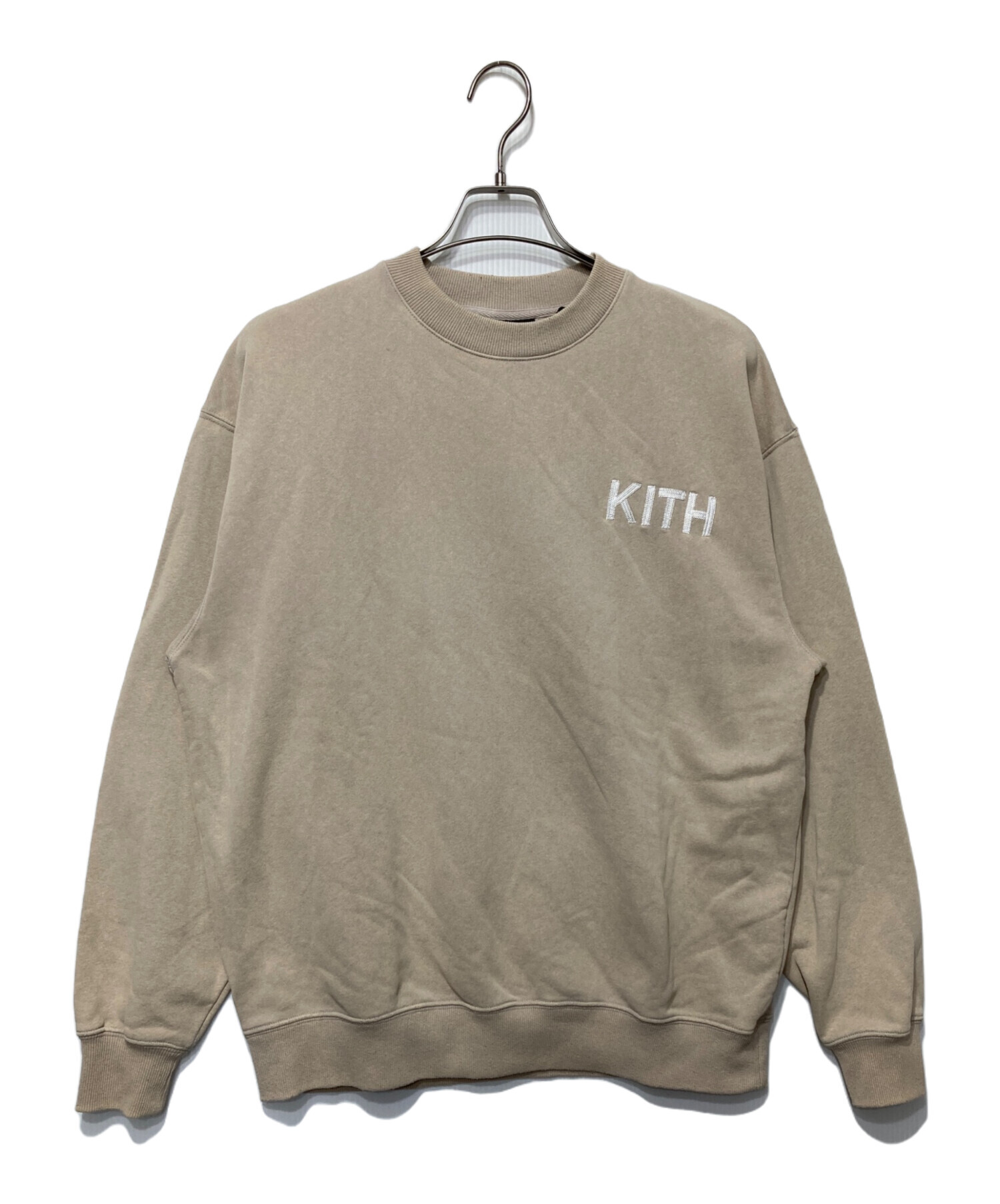 お値下げ！KITH ベージュ スウェット 中古・古着通販】KITH (キス) ロゴ刺繍スウェット ベージュ サイズ:M