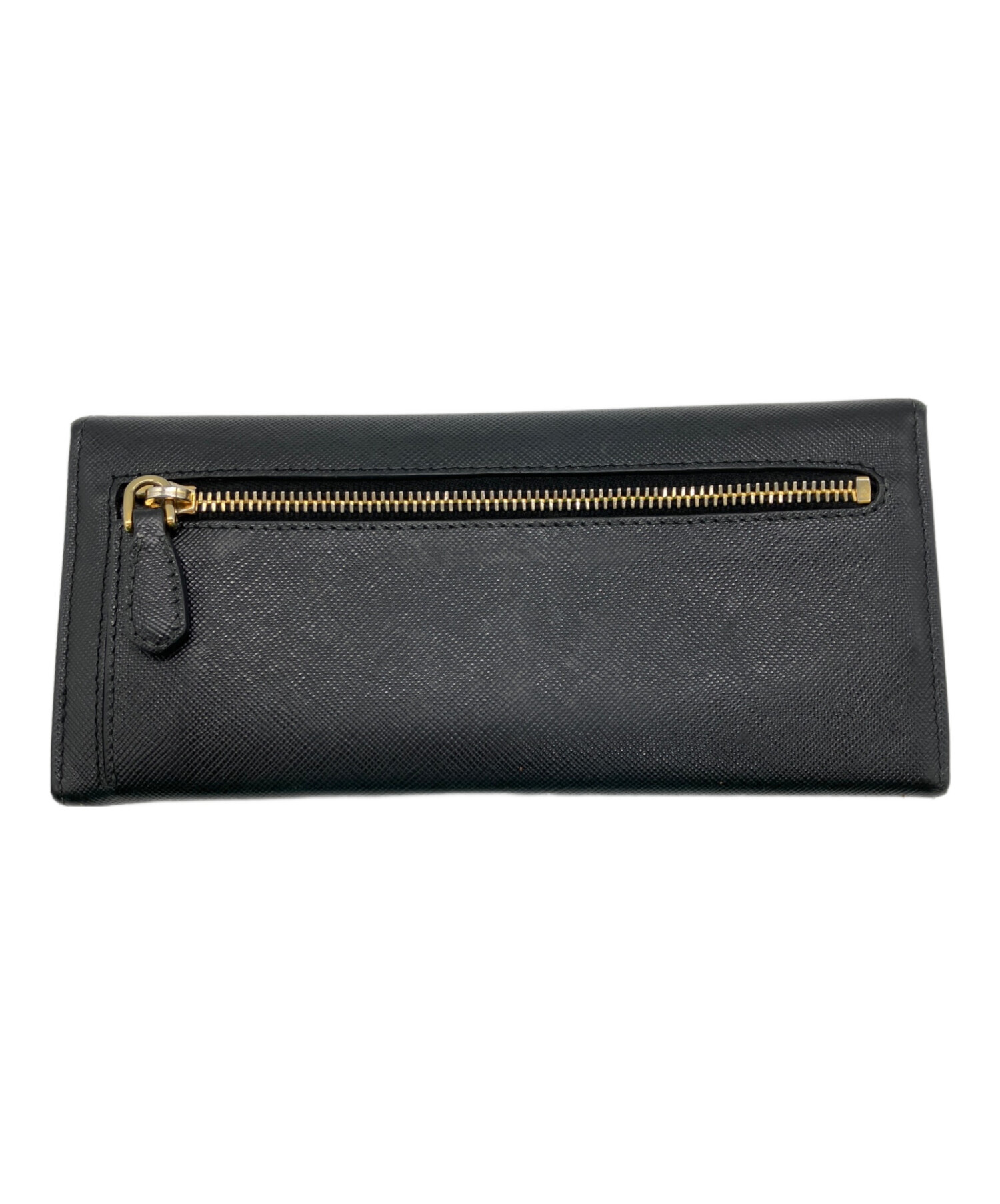 中古・古着通販】PRADA (プラダ) リボン付サフィアーノ長財布 ブラック