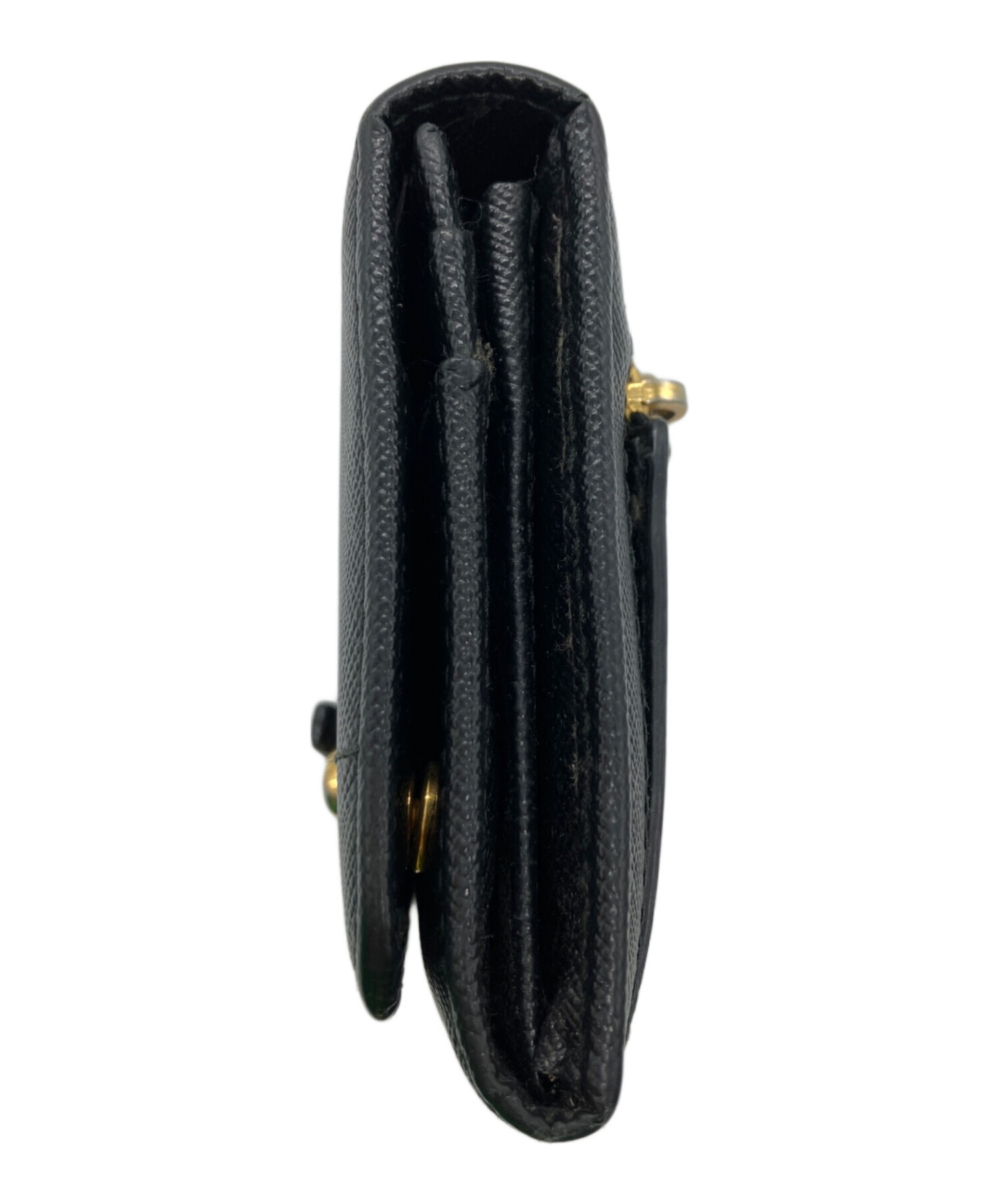 中古・古着通販】PRADA (プラダ) リボン付サフィアーノ長財布 ブラック
