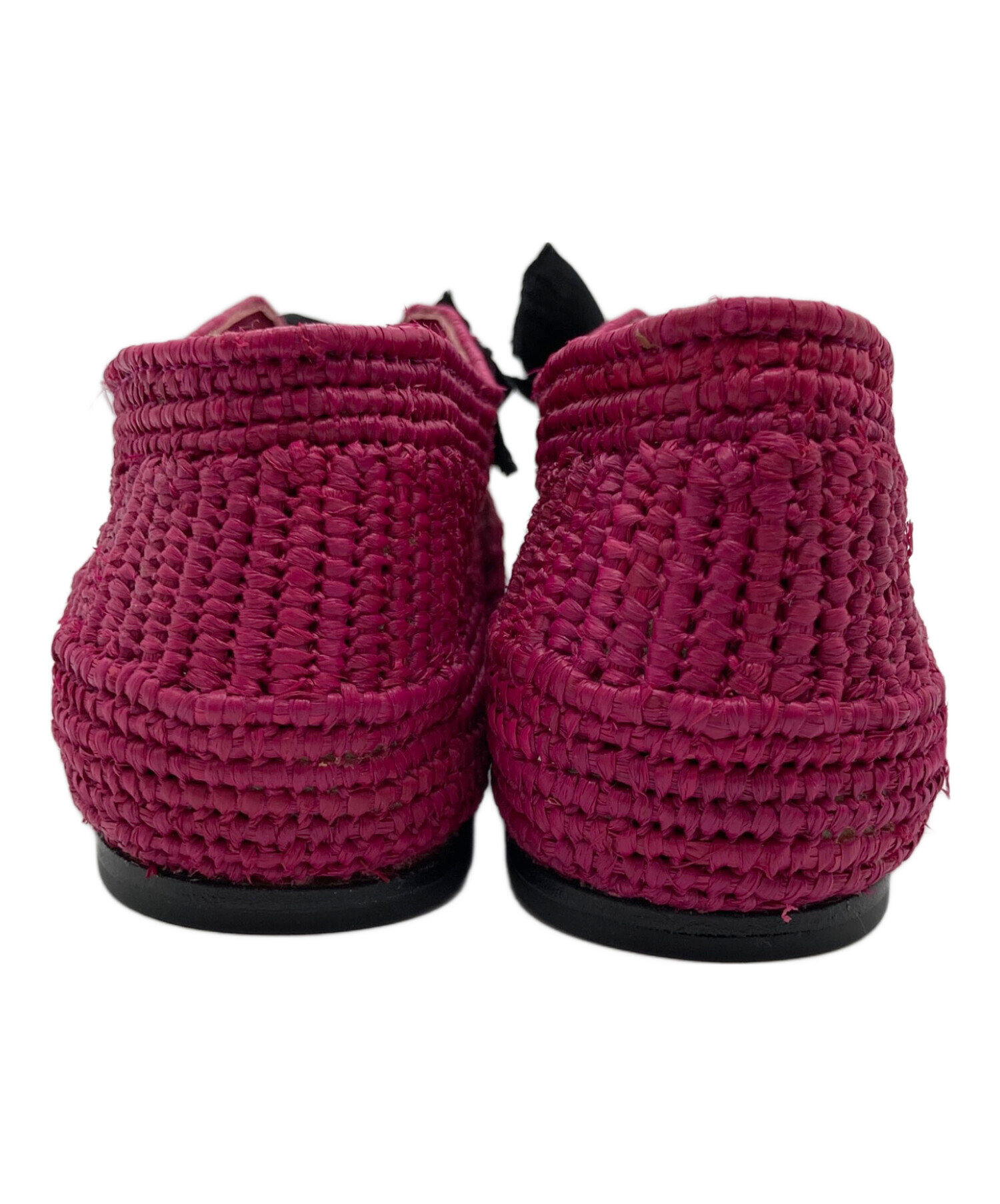 中古・古着通販】LOEWE (ロエベ) ラフィア フラットシューズ ピンク