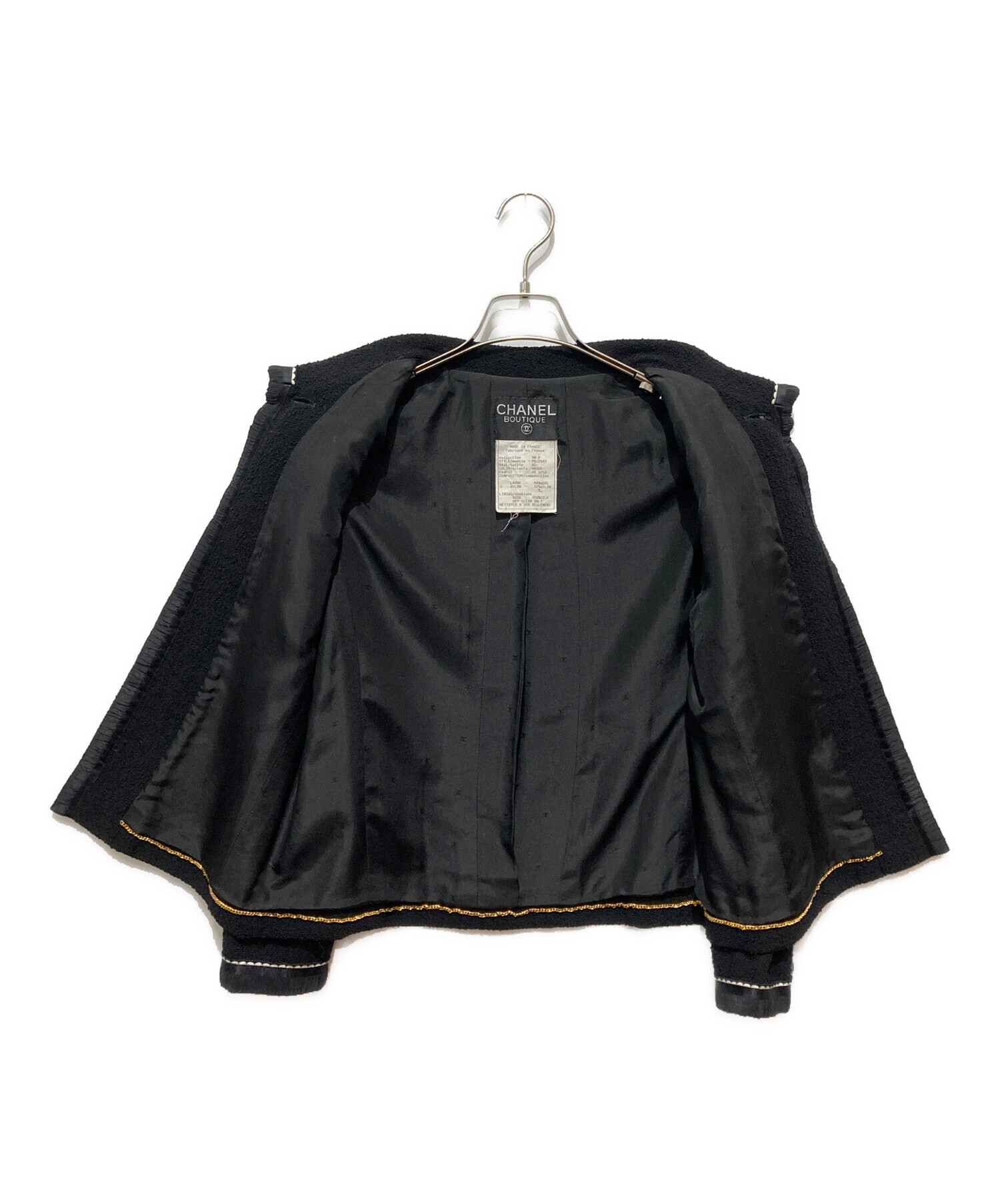 CHANEL シャネル　99C　ジャケット　ウール　ブラック　ココボタン　40 シャネル ジャケット CHANEL ブラック ココ ボタン ウール 03A Black