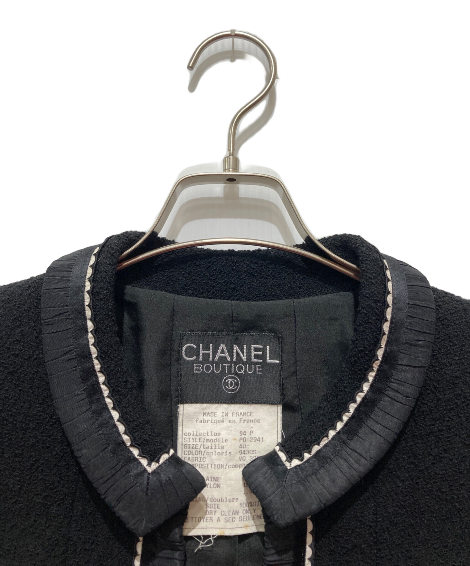 中古・古着通販】CHANEL (シャネル) 袖ココボタンウールツイード