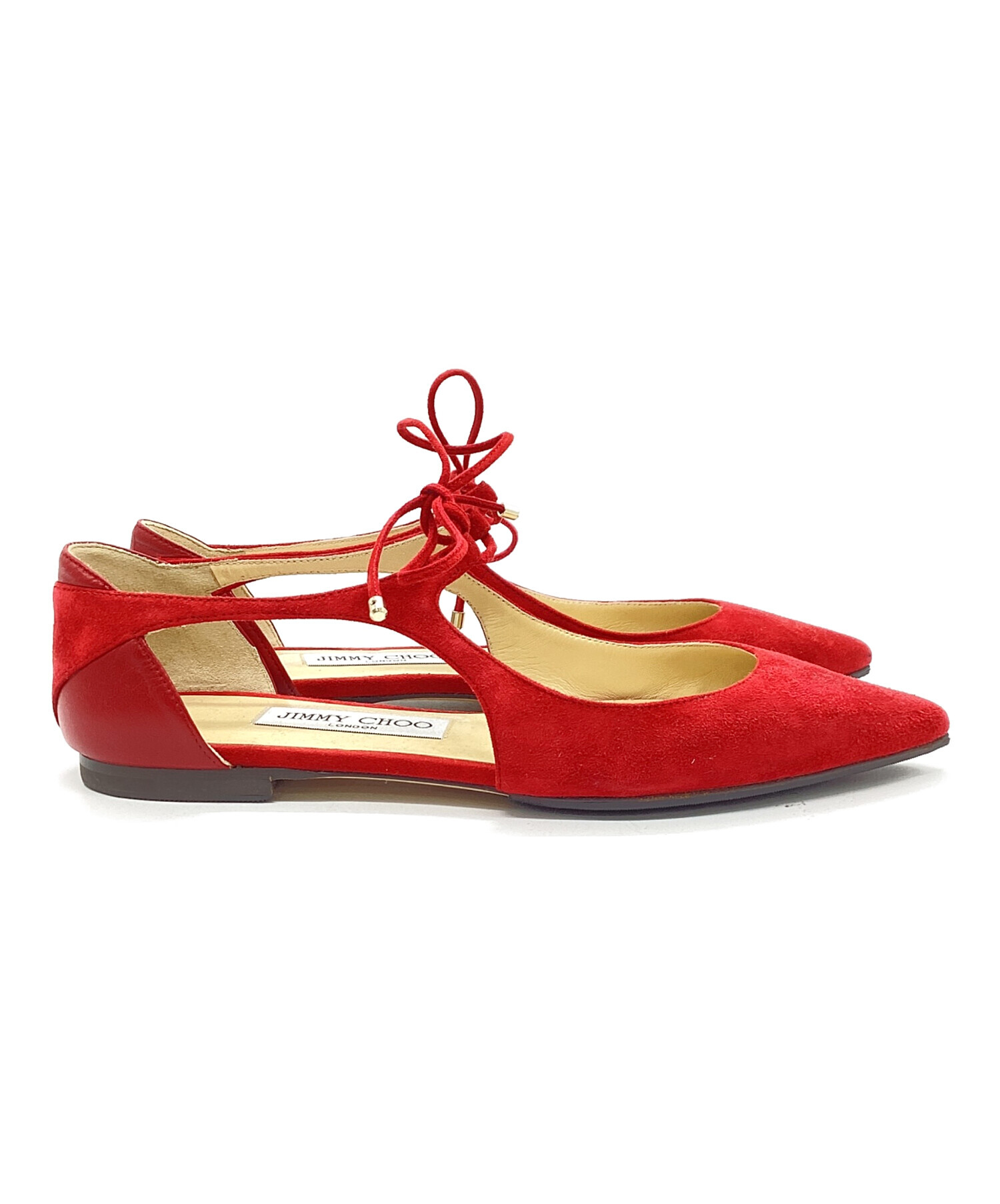 新作登場，低価 ジミーチュウ JIMMY CHOO サンダル 36 1/2 - レザー ピンクベージュ レディース パール/スタッズ 靴