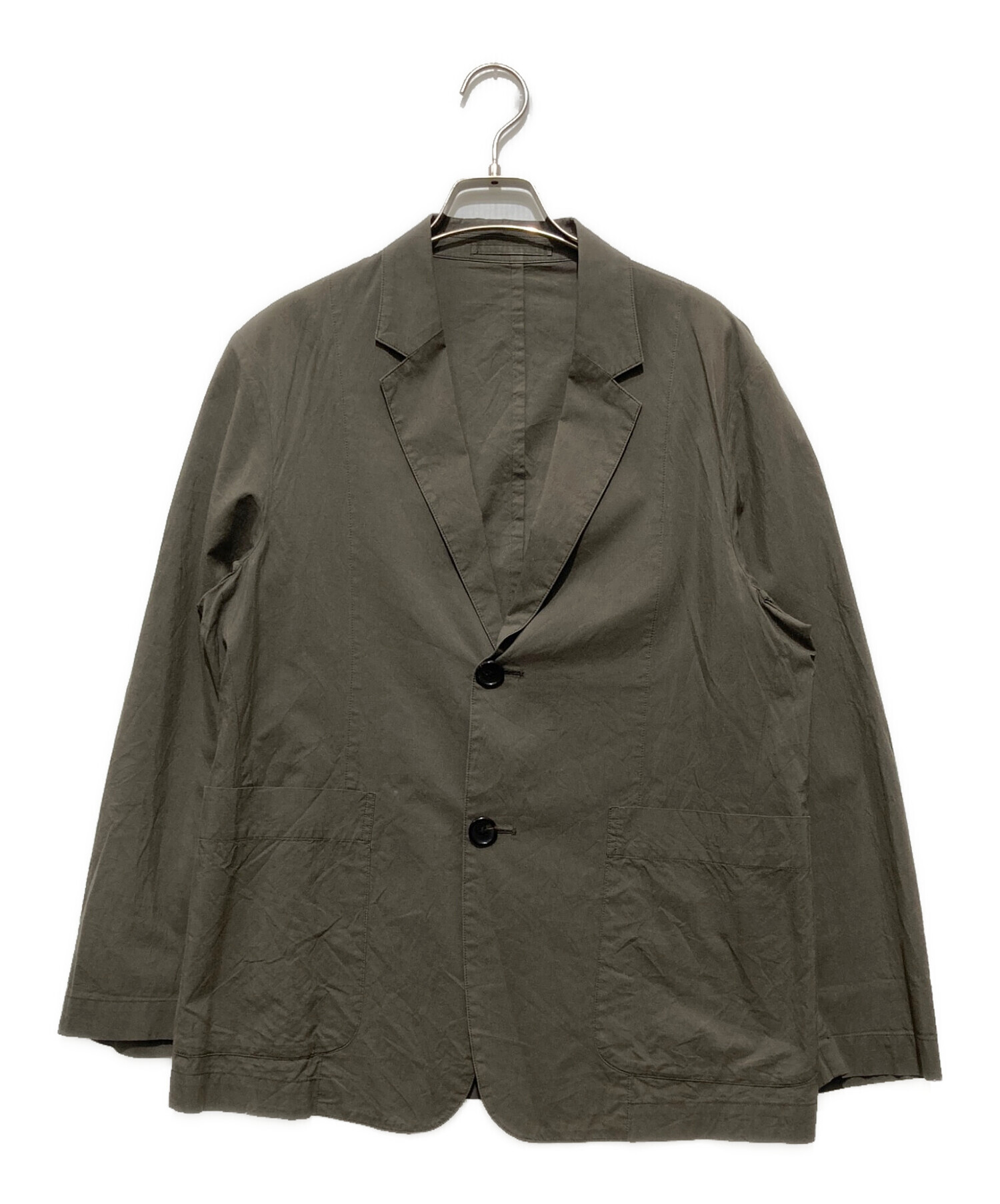 【22SS 洗える】マーガレットハウエル テーラードジャケット 背抜き グレー 中古・古着通販】MARGARET HOWELL (マーガレットハウエル) コットン