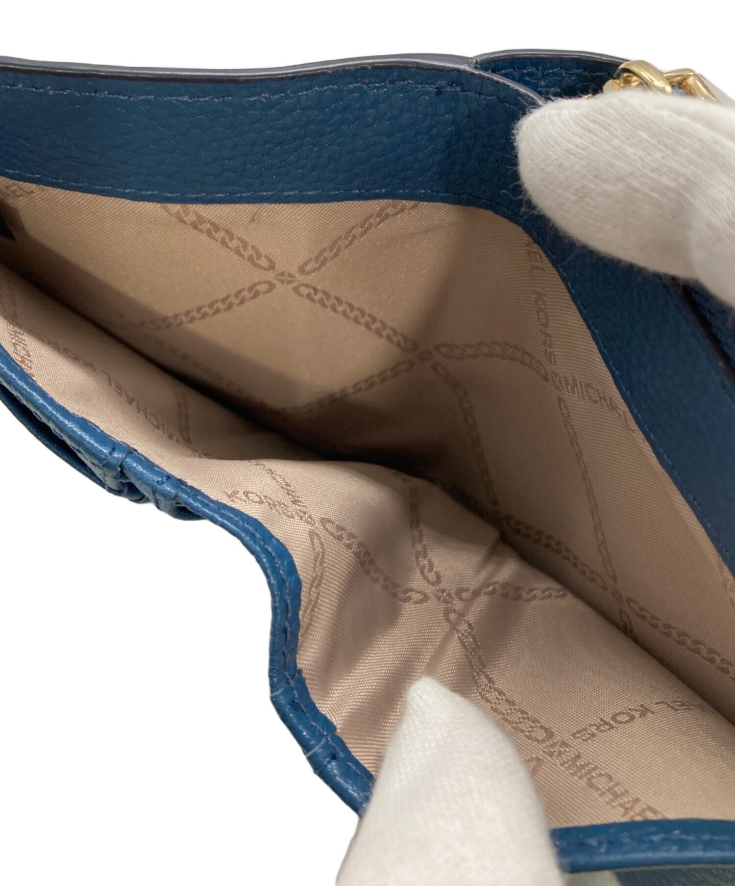 中古・古着通販】MICHAEL KORS (マイケルコース) 2つ折り財布 ブルー