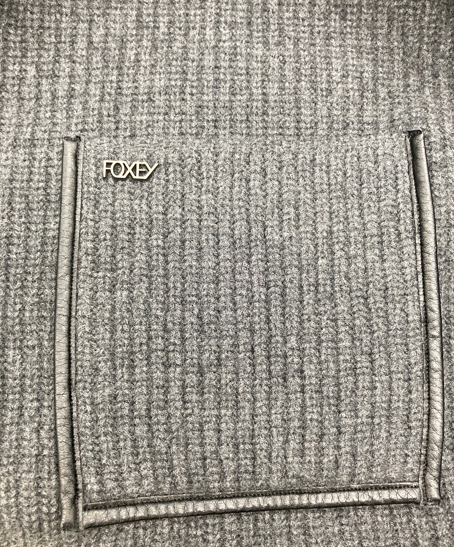 フォクシー　ニット　ウール　グレー　38 中古・古着通販】FOXEY (フォクシー) シルクウールニットジャケット