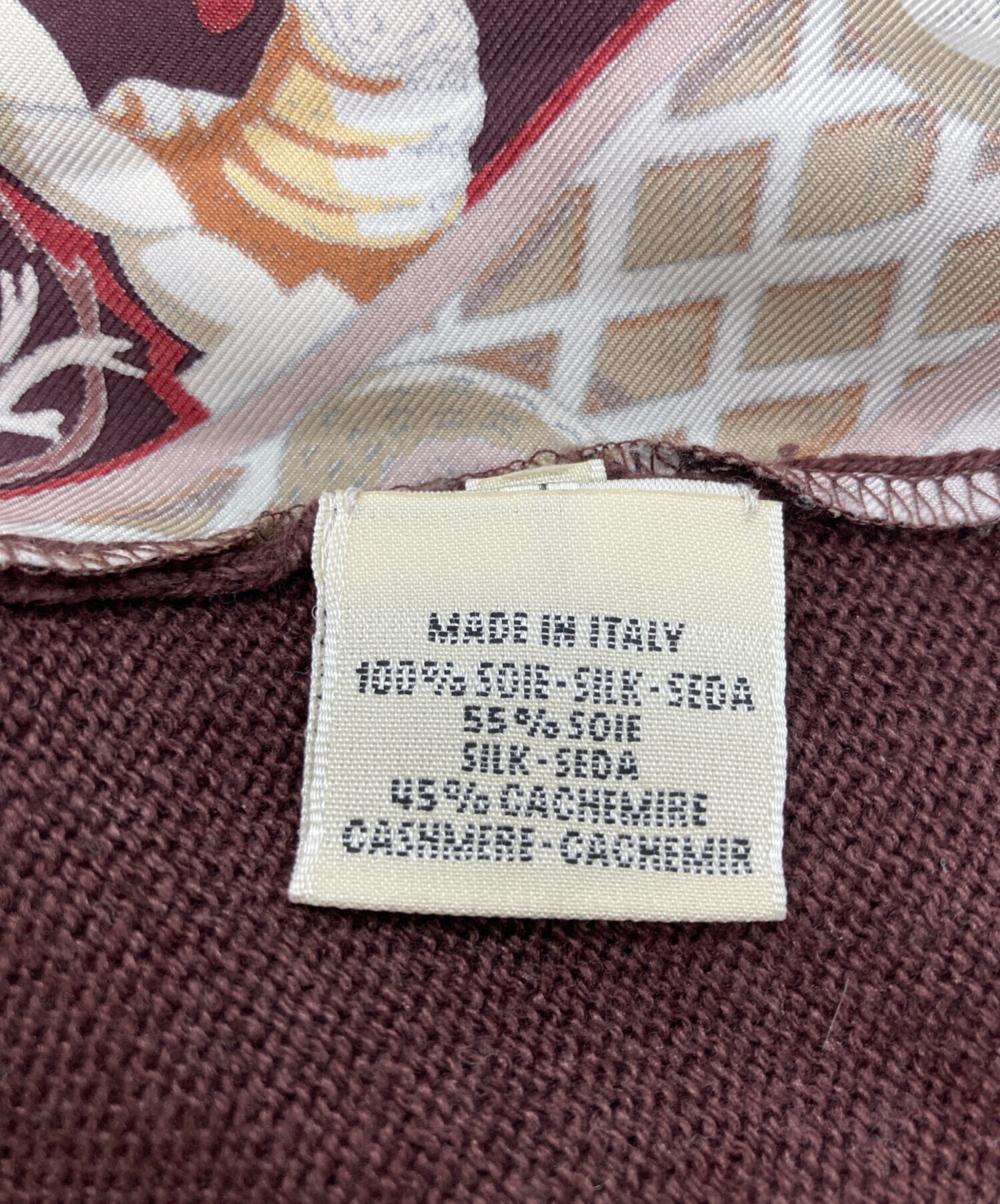 中古・古着通販】HERMES (エルメス) シルクカシミヤ切替トッパー 