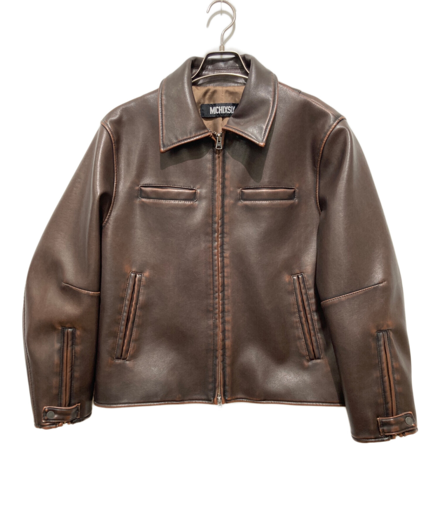 MICHIXSLY ミチスライ F／LEATHER ジャケット ブラウン 中古・古着通販】MICHIXSLY (ミチカケルスライ) F／LEATHER ジャケット