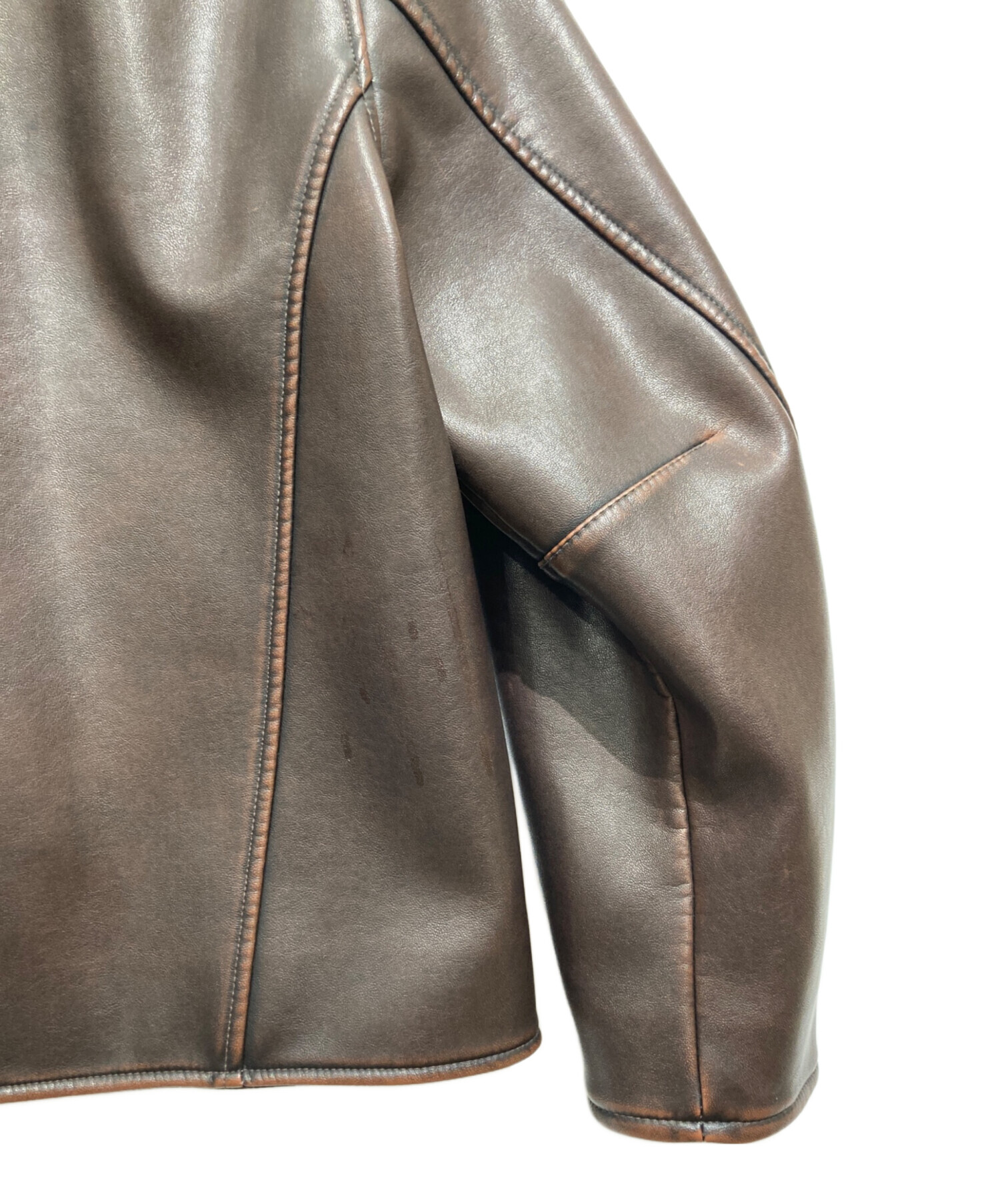 中古・古着通販】MICHIXSLY (ミチカケルスライ) F／LEATHER ジャケット