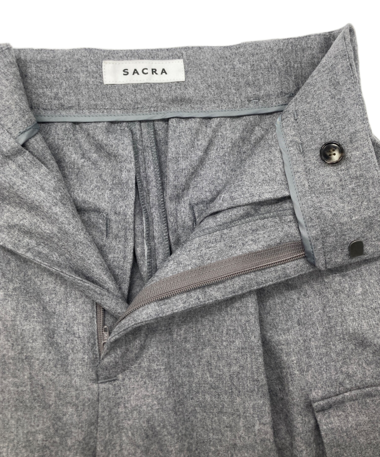 中古・古着通販】SACRA (サクラ) H.COUNT FLANNEL PT グレー サイズ:36