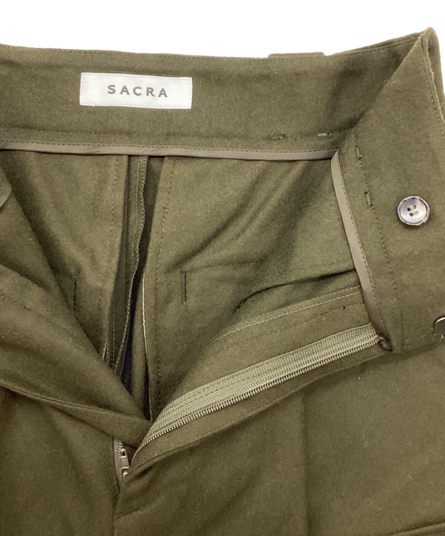 中古・古着通販】SACRA (サクラ) H.COUNT FLANNEL PT オリーブ サイズ
