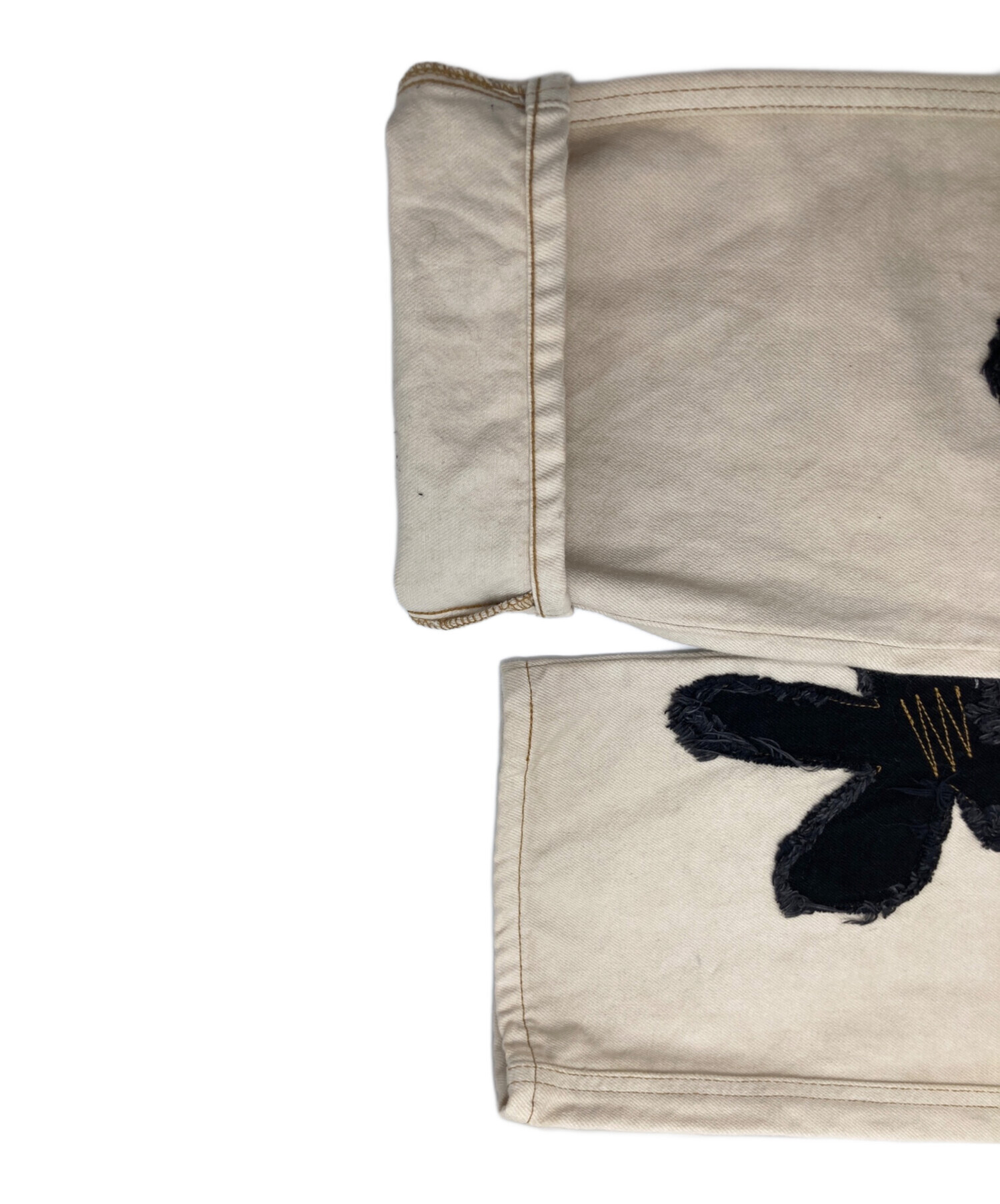 中古・古着通販】KHOKI (コッキ) Flower pattern denim pants ベージュ 