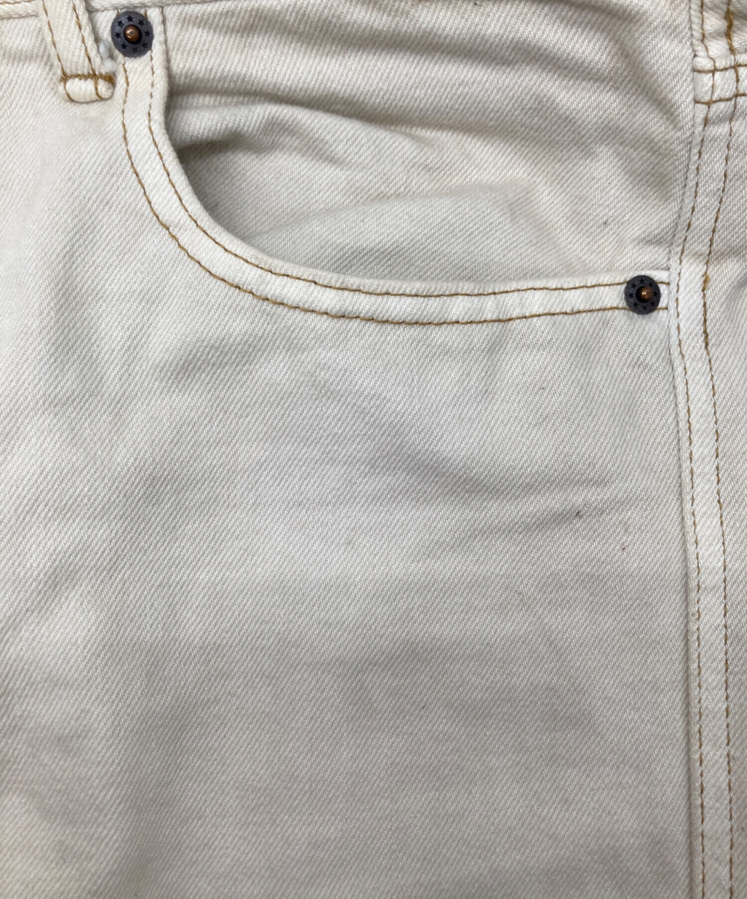 中古・古着通販】KHOKI (コッキ) Flower pattern denim pants ベージュ 