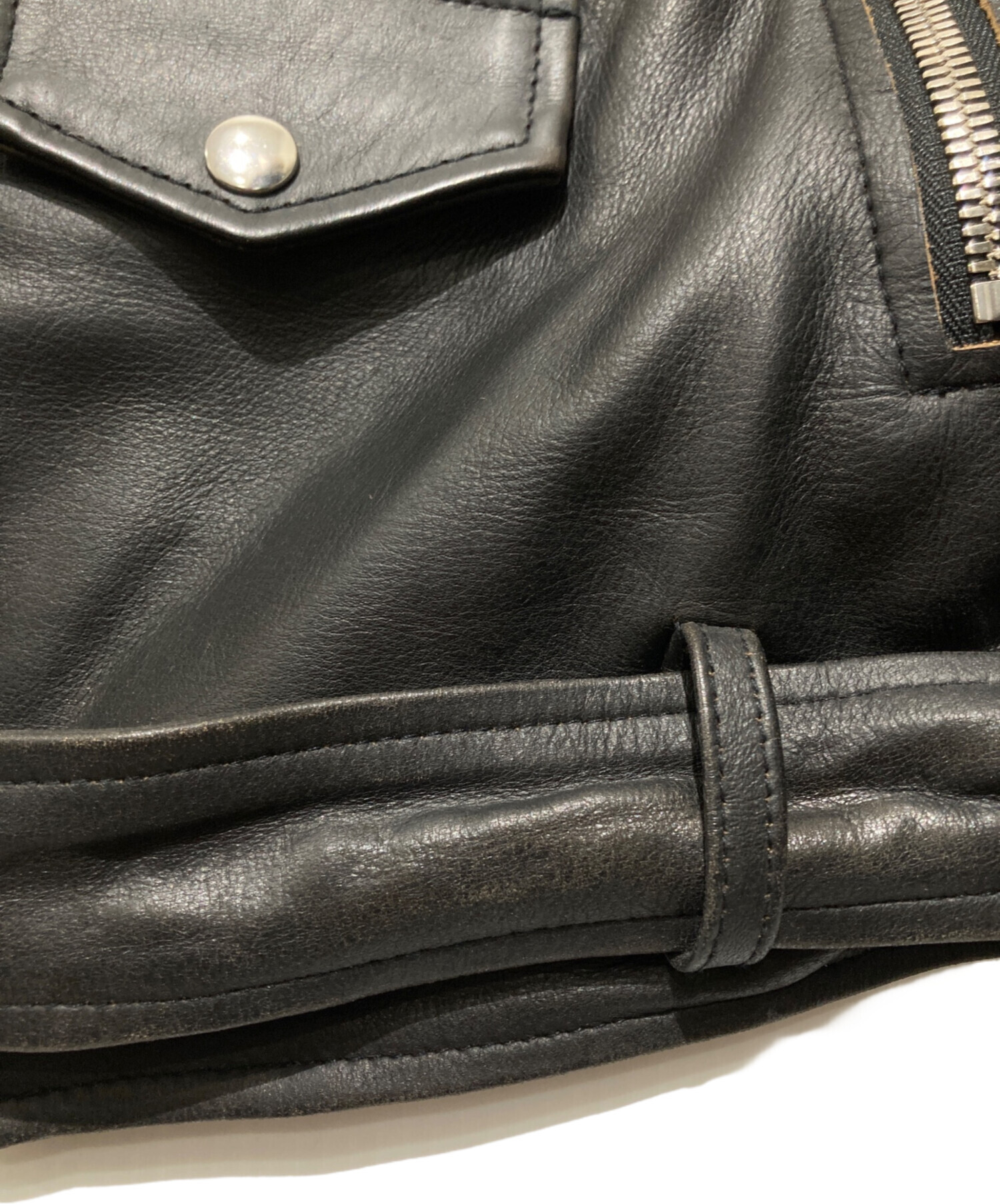 DISCOVERED note ダブルライダースジャケット　牛革　ダメージ加工 中古・古着通販】DISCOVERED (ディスカバード) NotE (ノート