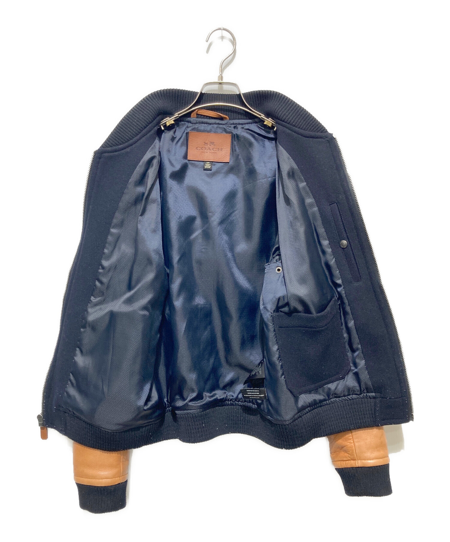 中古・古着通販】COACH (コーチ) カウレザー切替メルトンウール 