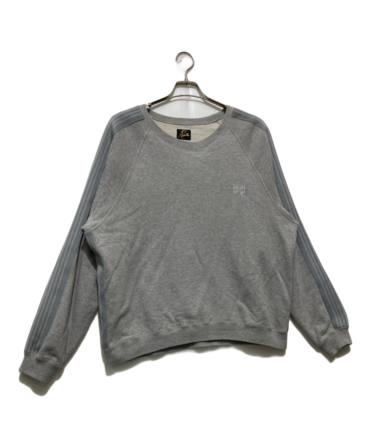 Needles グレー スウェット Sサイズ 中古・古着通販】Needles (ニードルズ) クルーネックスウェット グレー