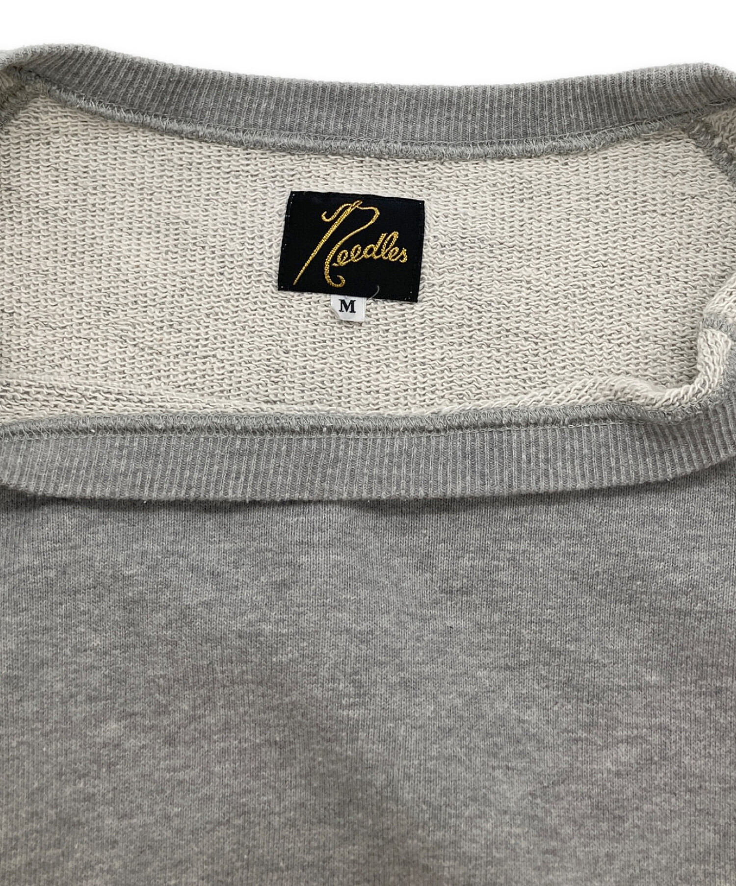 Needles グレー スウェット Sサイズ 中古・古着通販】Needles (ニードルズ) クルーネックスウェット グレー